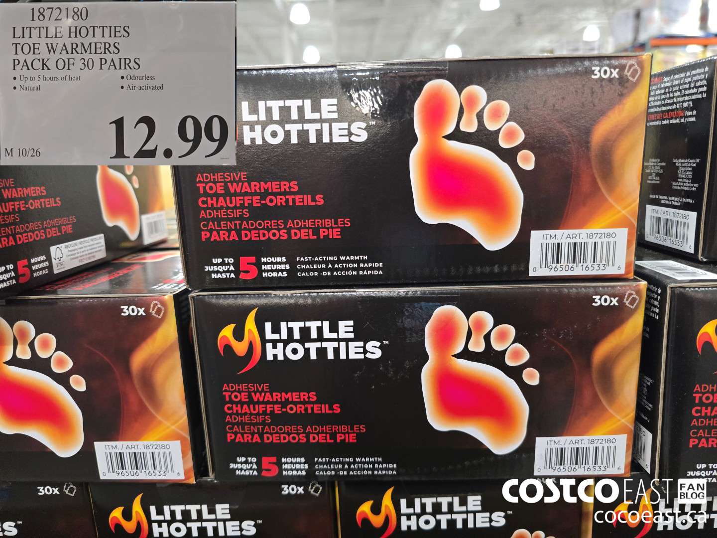 1872180 LITTLE HOTTIES TOE WARMERS PACK OF 30 PAIRS $12.99