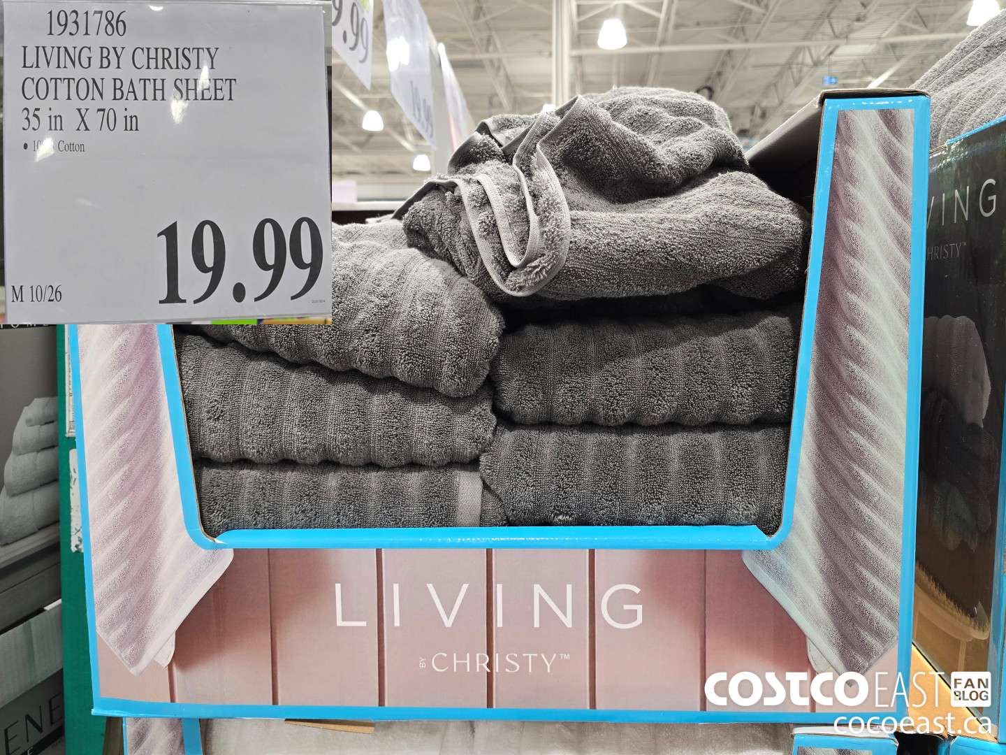 1931786 LIVING BY CHRISTY COTTON BATH SHEET 35 in X 70 in $19.99