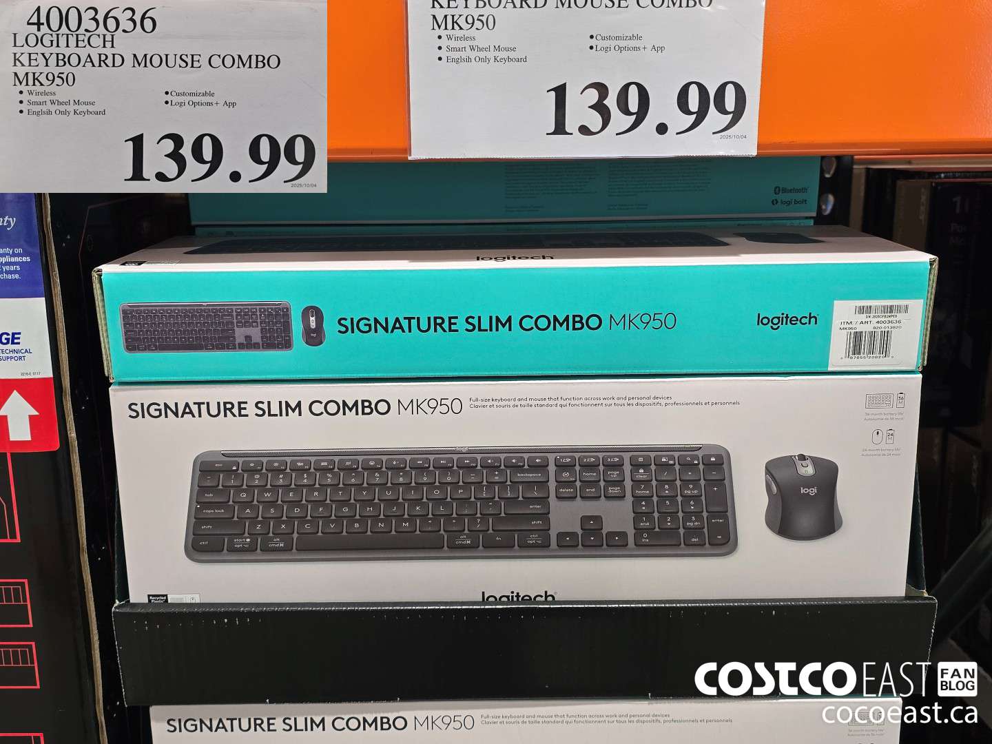 4003636 LOGITECH KEYBOARD MOUSE COMBO MK950 $139.99