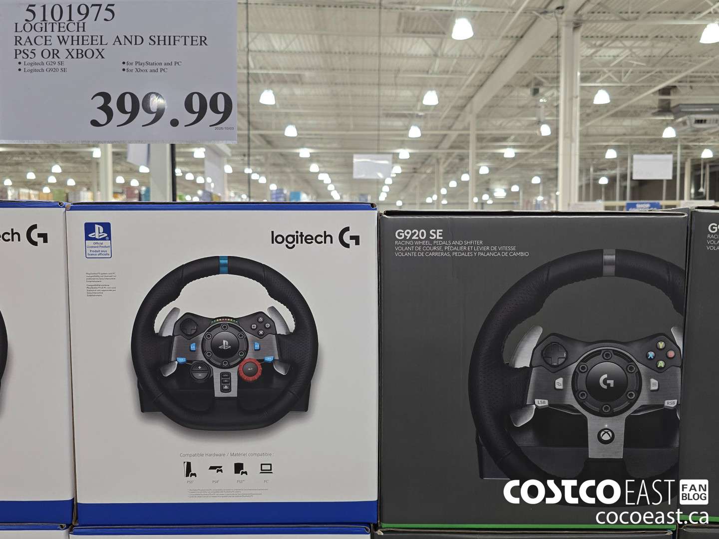 5101975 LOGITECH RACE WHEEL AND SHIFTER PS5 OR XBOX $399.99
