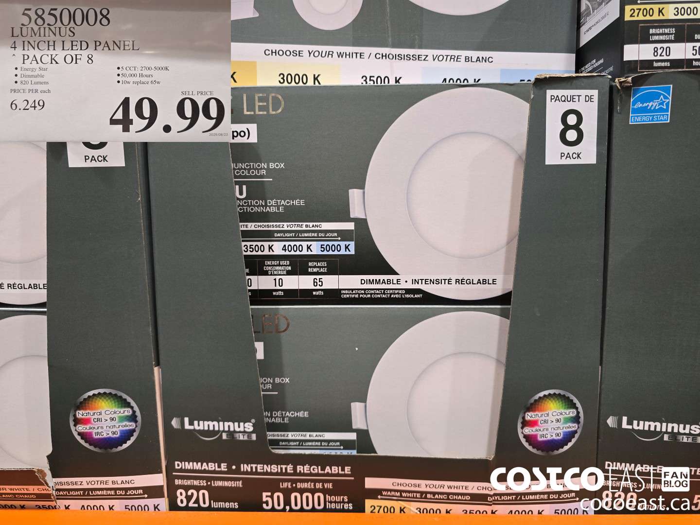 5850008 LUMINUS 4 INCH LED PANEL PACK OF 8 $49.99