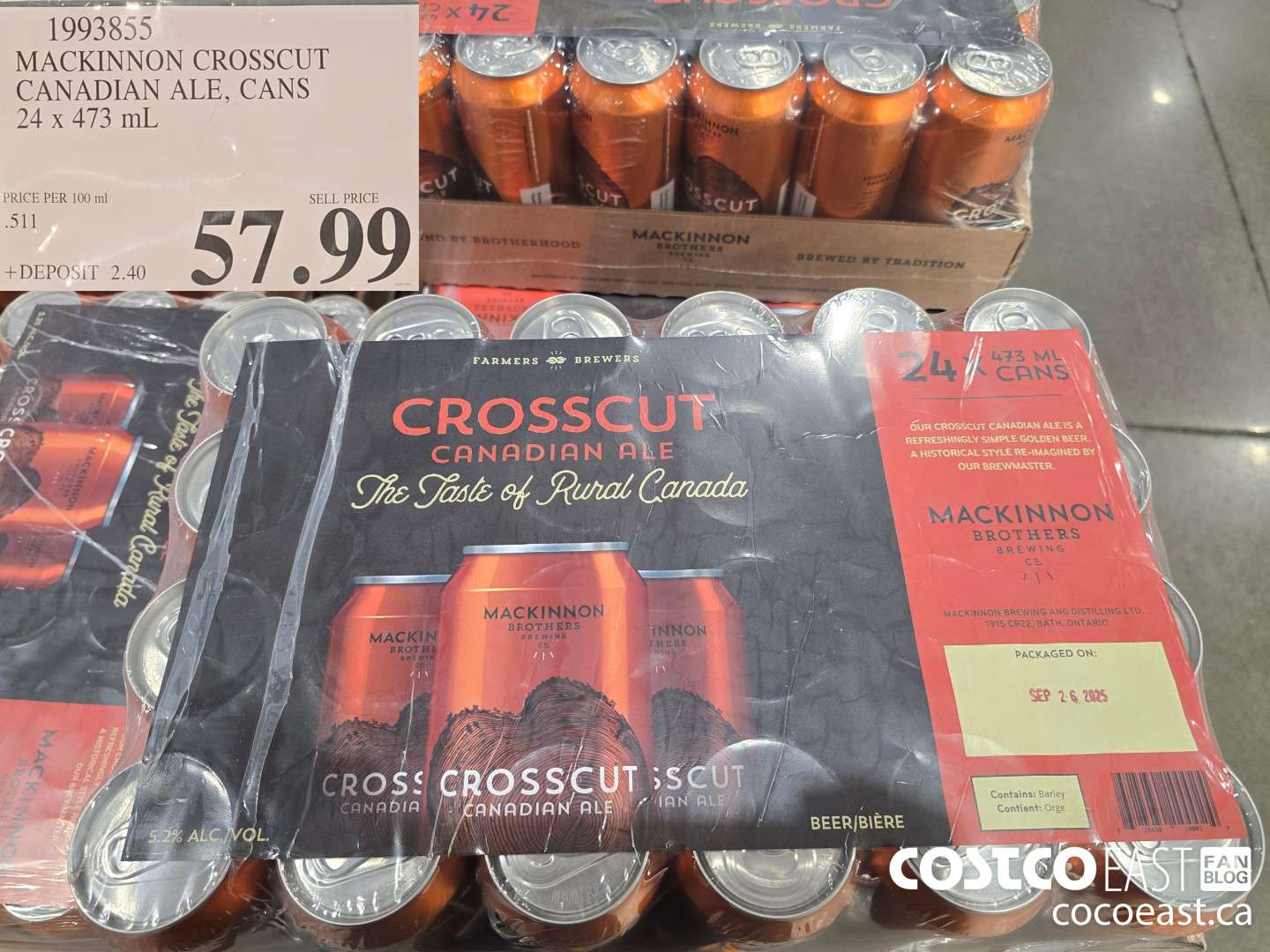 1993855 MACKINNON CROSSCUT CANADIAN ALE, CANS 24 x 473 mL $57.99