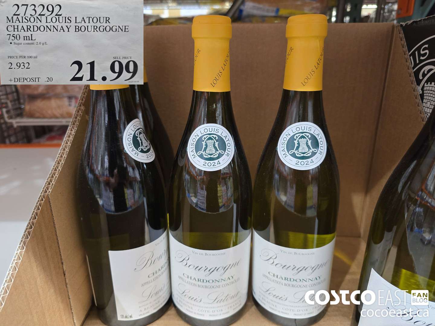 273292 MAISON LOUIS LATOUR CHARDONNAY BOURGONGNE 750 mL $21.99