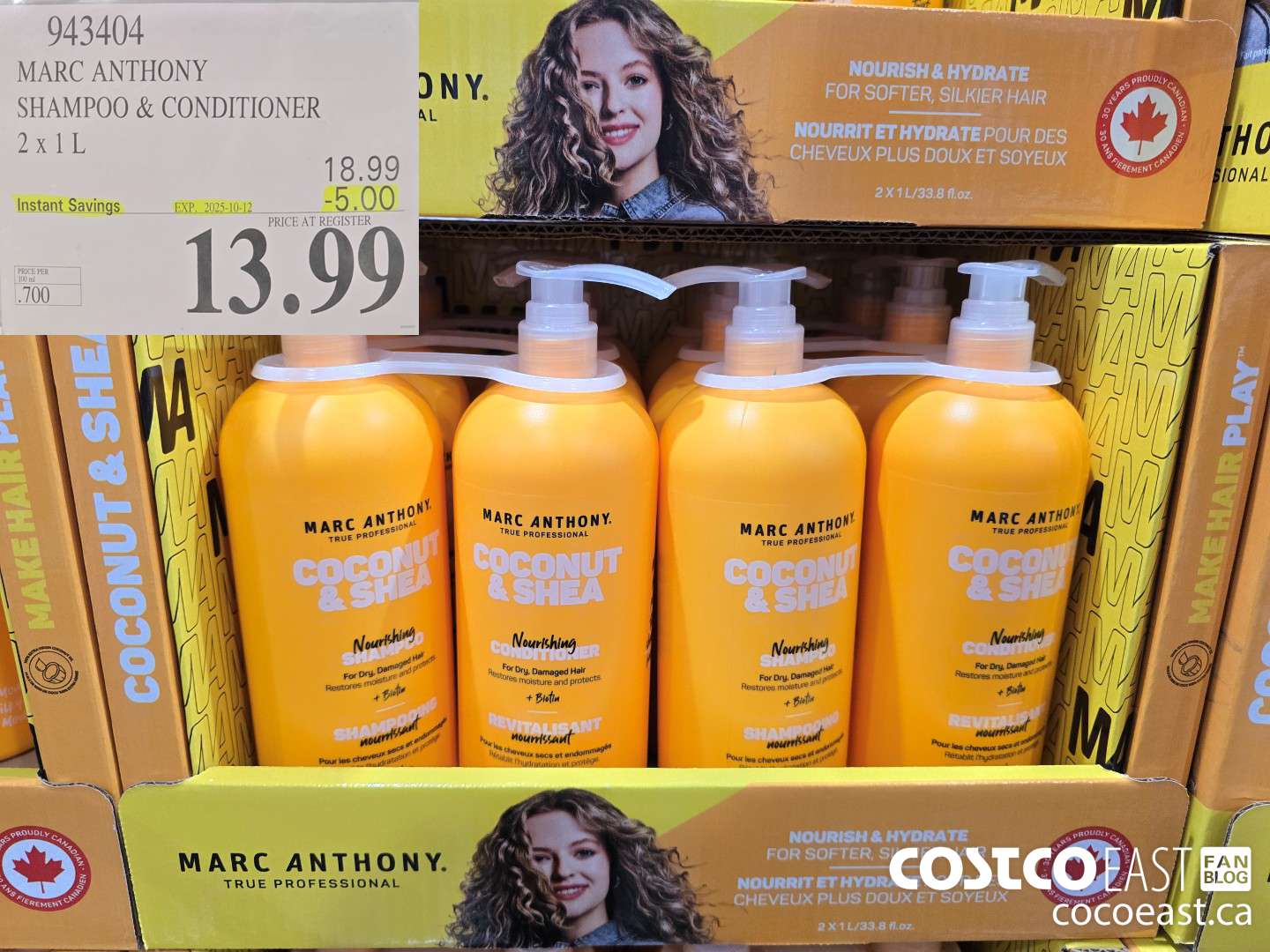 943404 MARC ANTHONY SH & CD COCONUT & SHEA 2 X 1L ($5.00 INSTANT SAVINGS EXPIRES ON 2025-10-12) $13.99