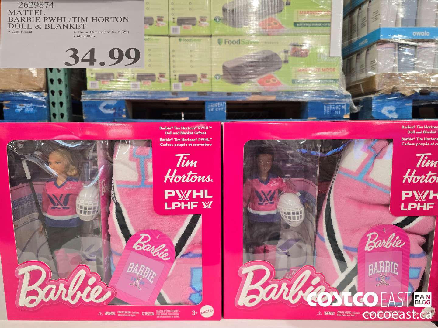 2629874 MATTEL BARBIE PWHL/TIM HORTON DOLL & BLANKET $34.99