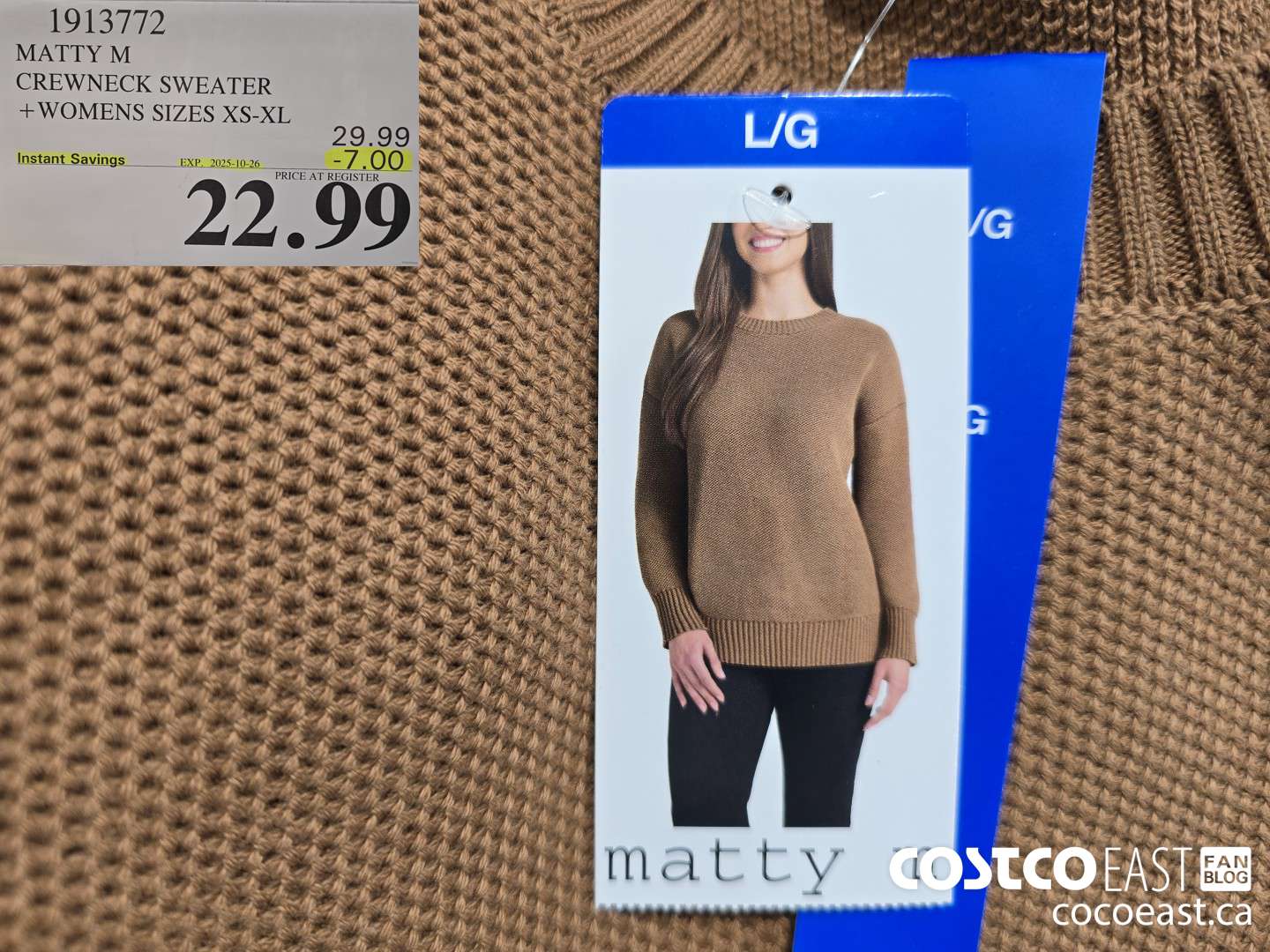 1913772 MATTY M CREWNECK SWEATER +WOMENS SIZES ($7.00 INSTANT SAVINGS EXPIRES ON 2025-10-26) $22.99