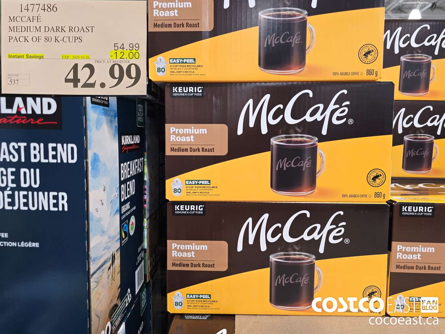 1477486 MCCAFE MEDIUM ROAST PACK OF 80 K-CUPS ($12.00 INSTANT SAVINGS EXPIRES ON 2025-10-26) $42.99