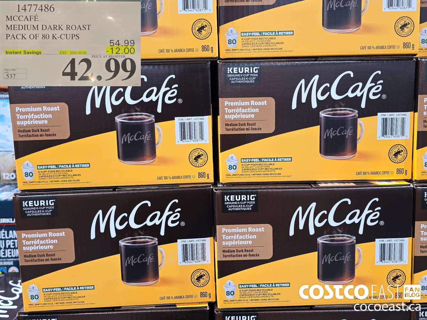 1477486 MCCAFE MEDIUM ROAST PACK OF 80 K-CUPS ($12.00 INSTANT SAVINGS EXPIRES ON 2025-10-26) $42.99