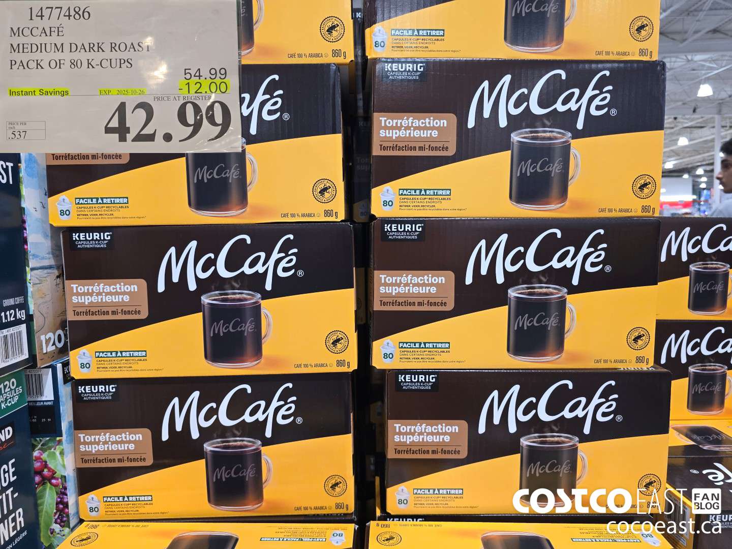 1477486 MCCAFE MEDIUM ROAST PACK OF 80 K-CUPS ($12.00 INSTANT SAVINGS EXPIRES ON 2025-10-26) $42.99