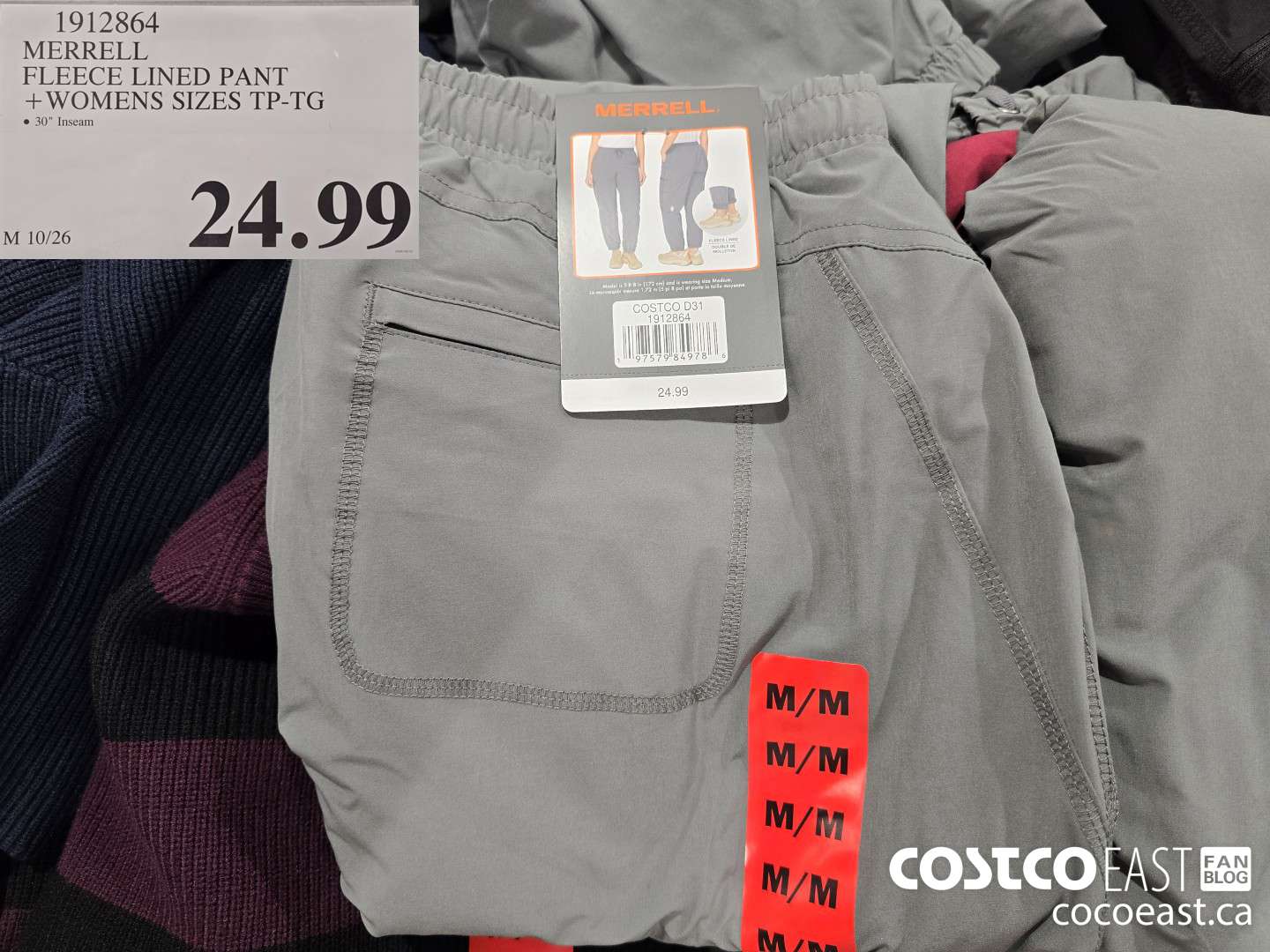 1912864 MERRELL FLEECE LINED PANT + WOMENS SIZES TP-TG $24.99