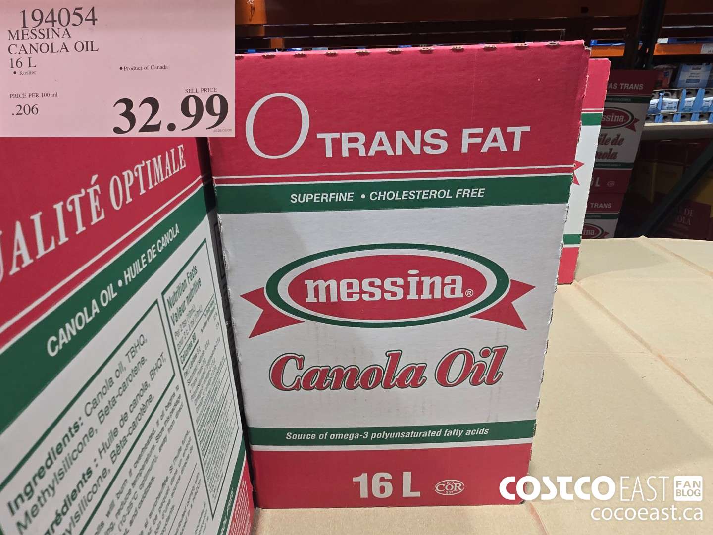 194054 MESSINA CANOLA OIL 16 L $32.99