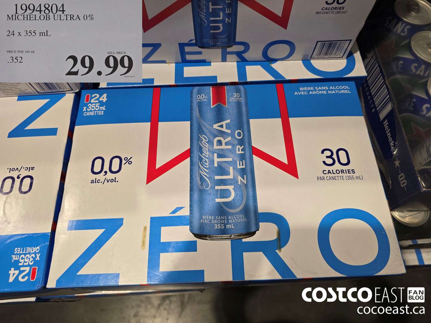 1994804 MICHELOB ULTRA 0% 24X 355 mL $29.99