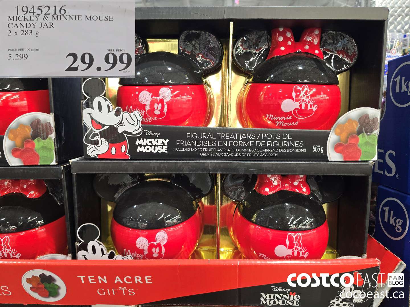 1945216 MICKEY & MINNIE MOUSE CANDY JAR 2 X 283 g $29.99