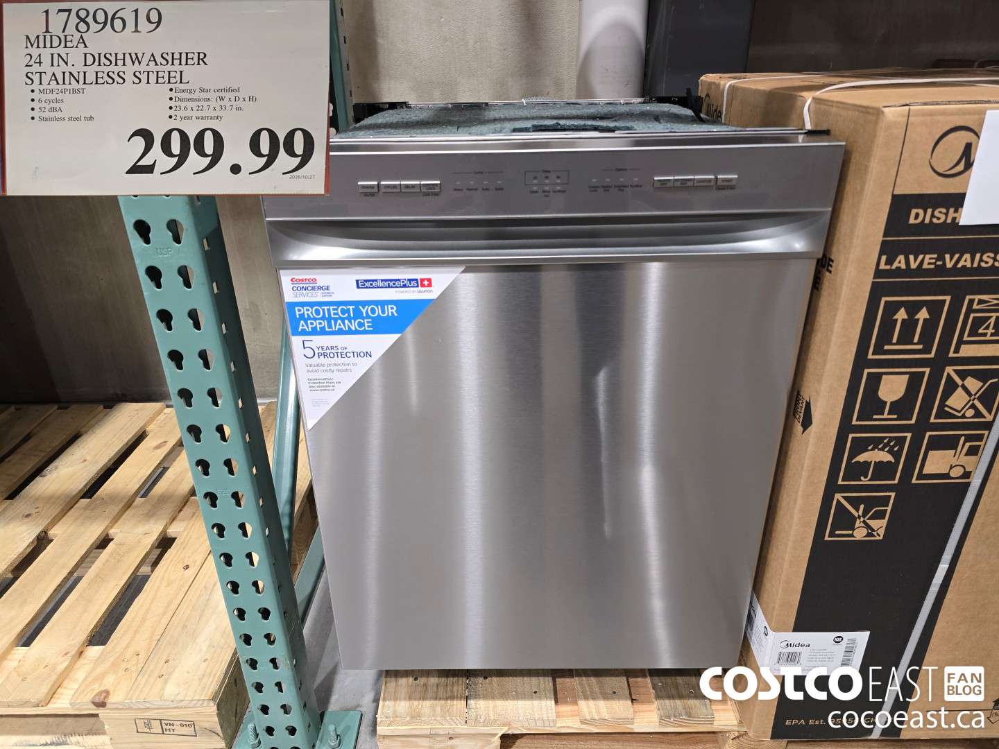 1789619 MIDEA 24 IN. DISHWASHER STAINLESS STEEL $299.99