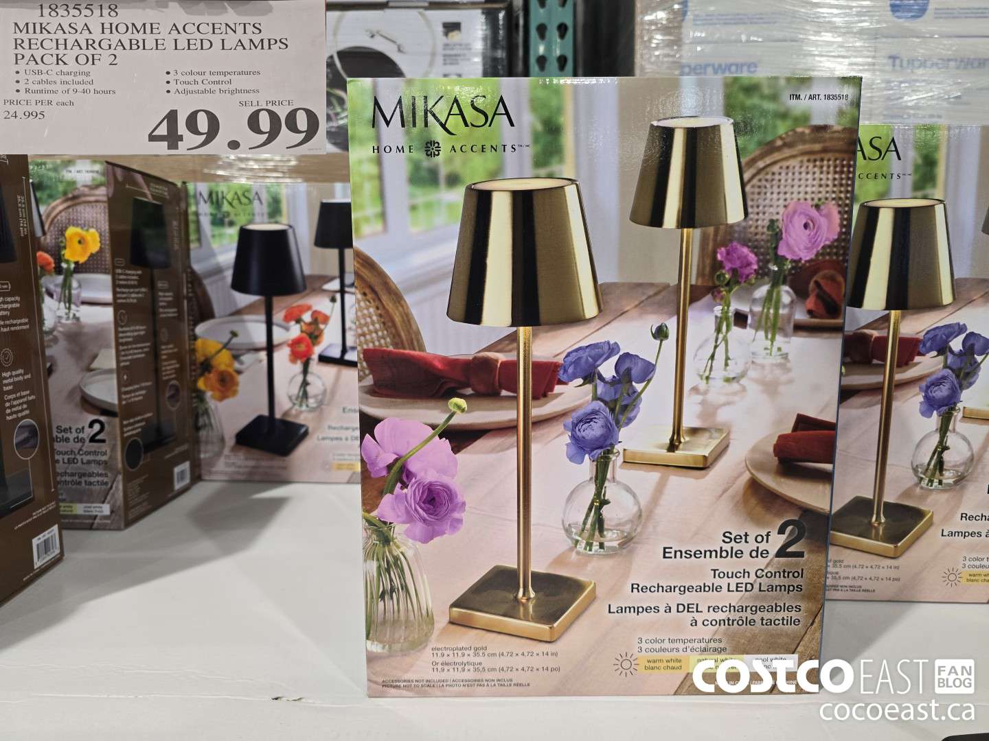 1835518 MIKASA HOME ACCENTS RECHARGABLE LED LAMPS PACK OF 2 $49.99