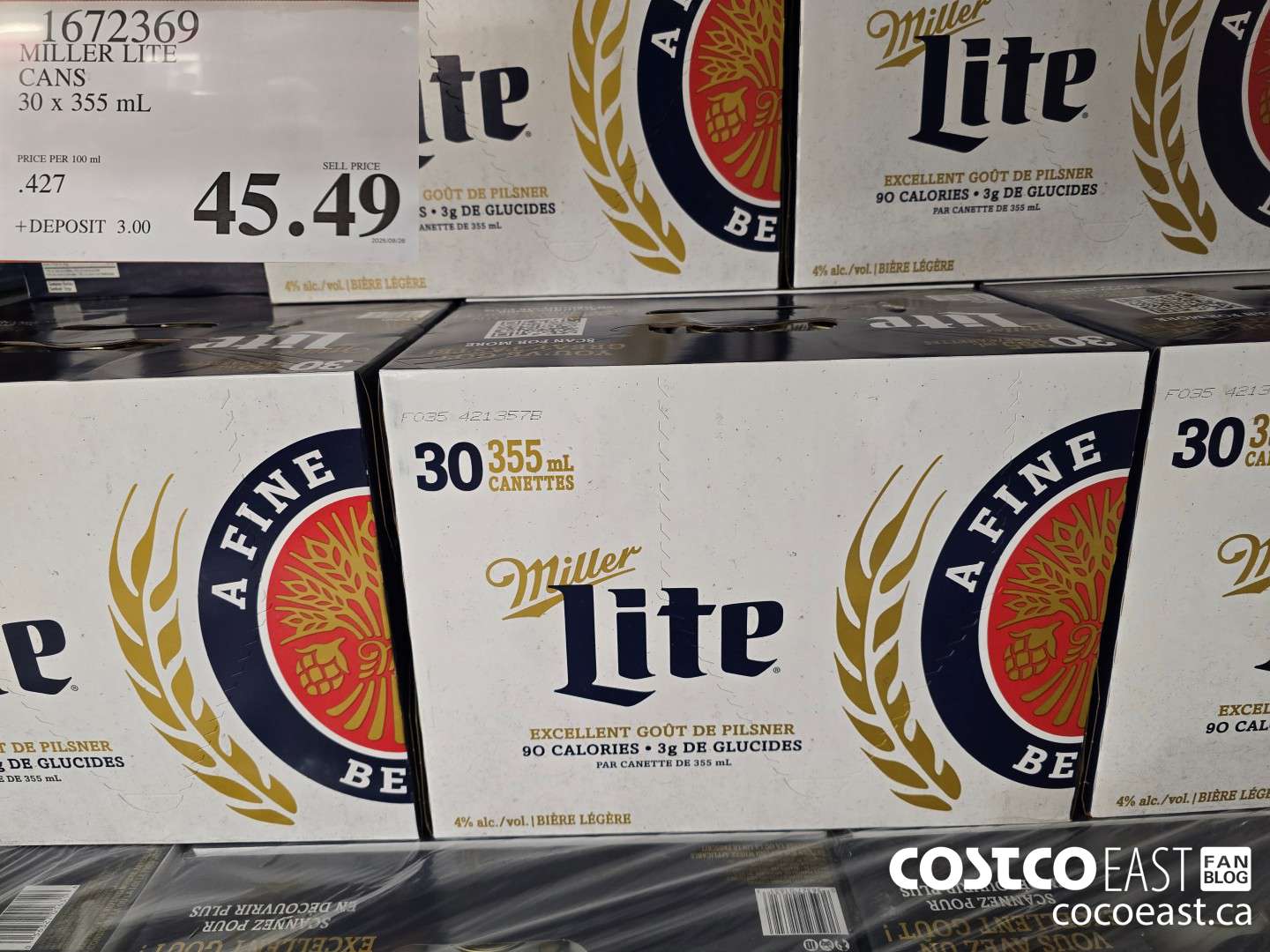 1672369 MILLER LITE CANS 30 x 355 mL $45.49
