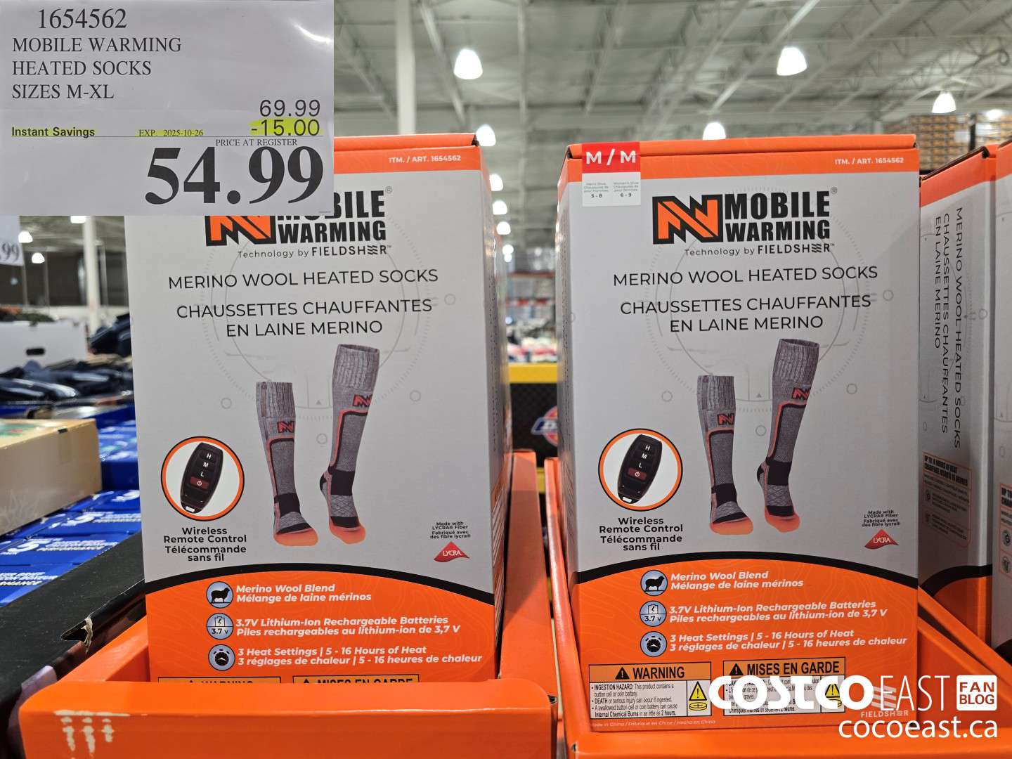 1654562 MOBILE WARMING HEATED SOCKS SIZES M-XL ($15.00 INSTANT SAVINGS EXPIRES ON 2025-10-26) $54.99