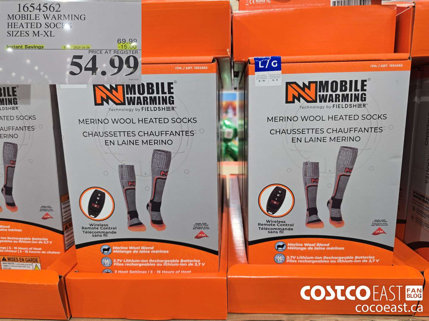 1654562 MOBILE WARMING HEATED SOCKS SIZES M-XL ($15.00 INSTANT SAVINGS EXPIRES ON 2025-10-26) $54.99