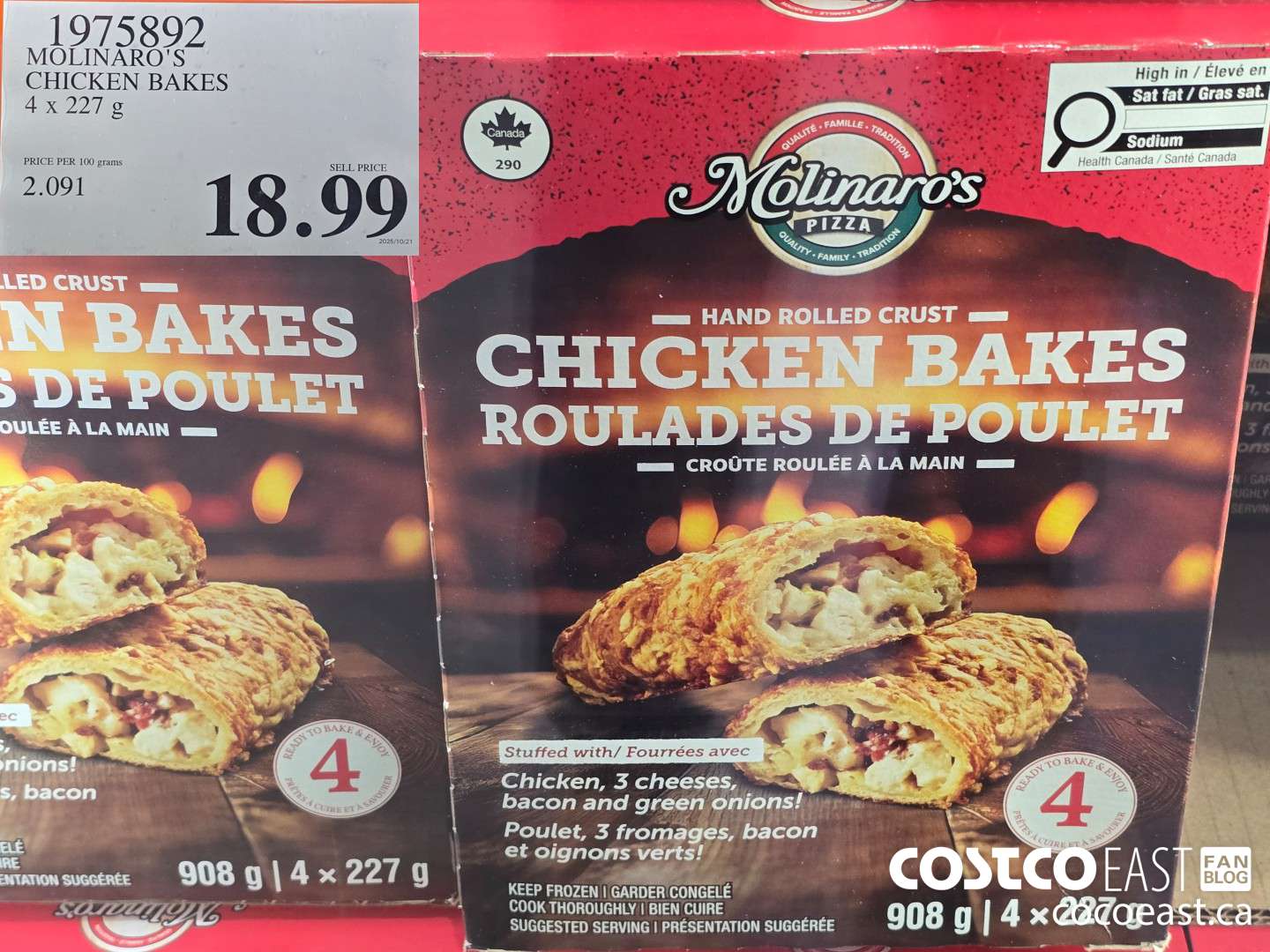 1975892 MOLINARO'S CHICKEN BAKES 4 x 227 G $18.99