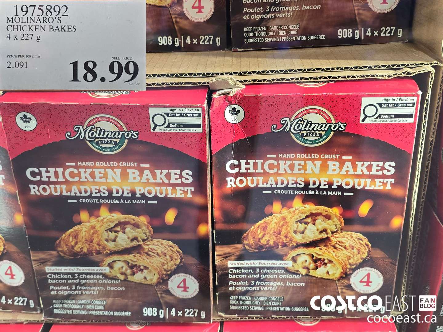 1975892 MOLINARO'S CHICKEN BAKES 4 x 227 G $18.99