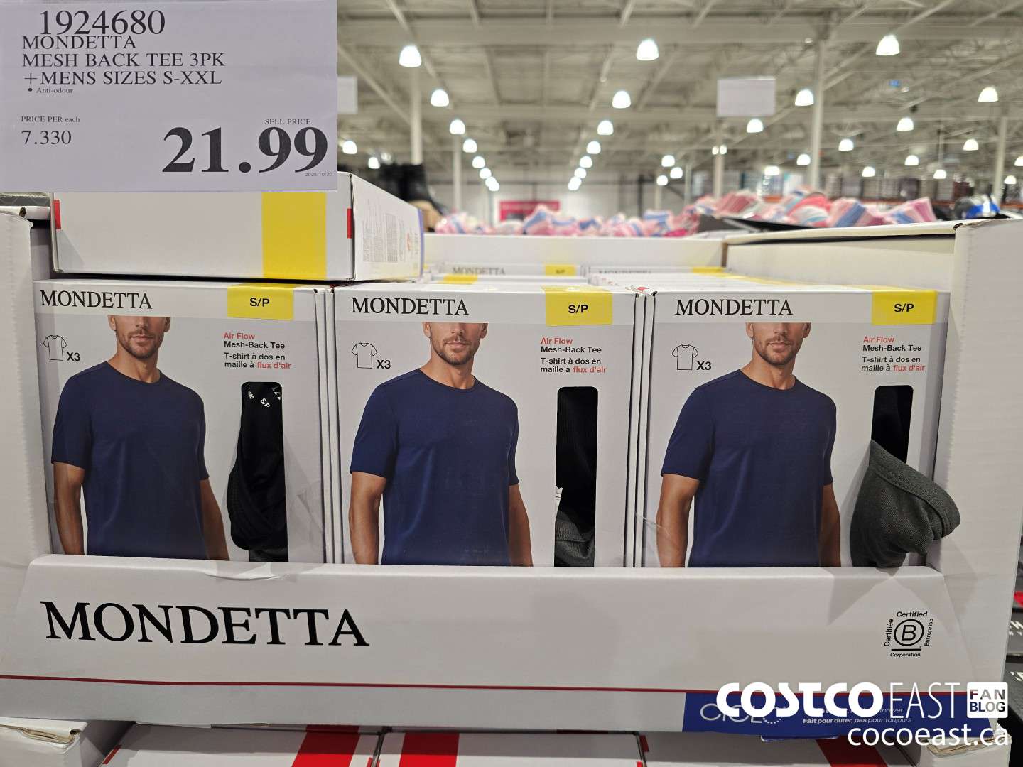 1924680 MONDETTA MESH BACK TEE 3PK +MENS SIZES S-XXL $21.99