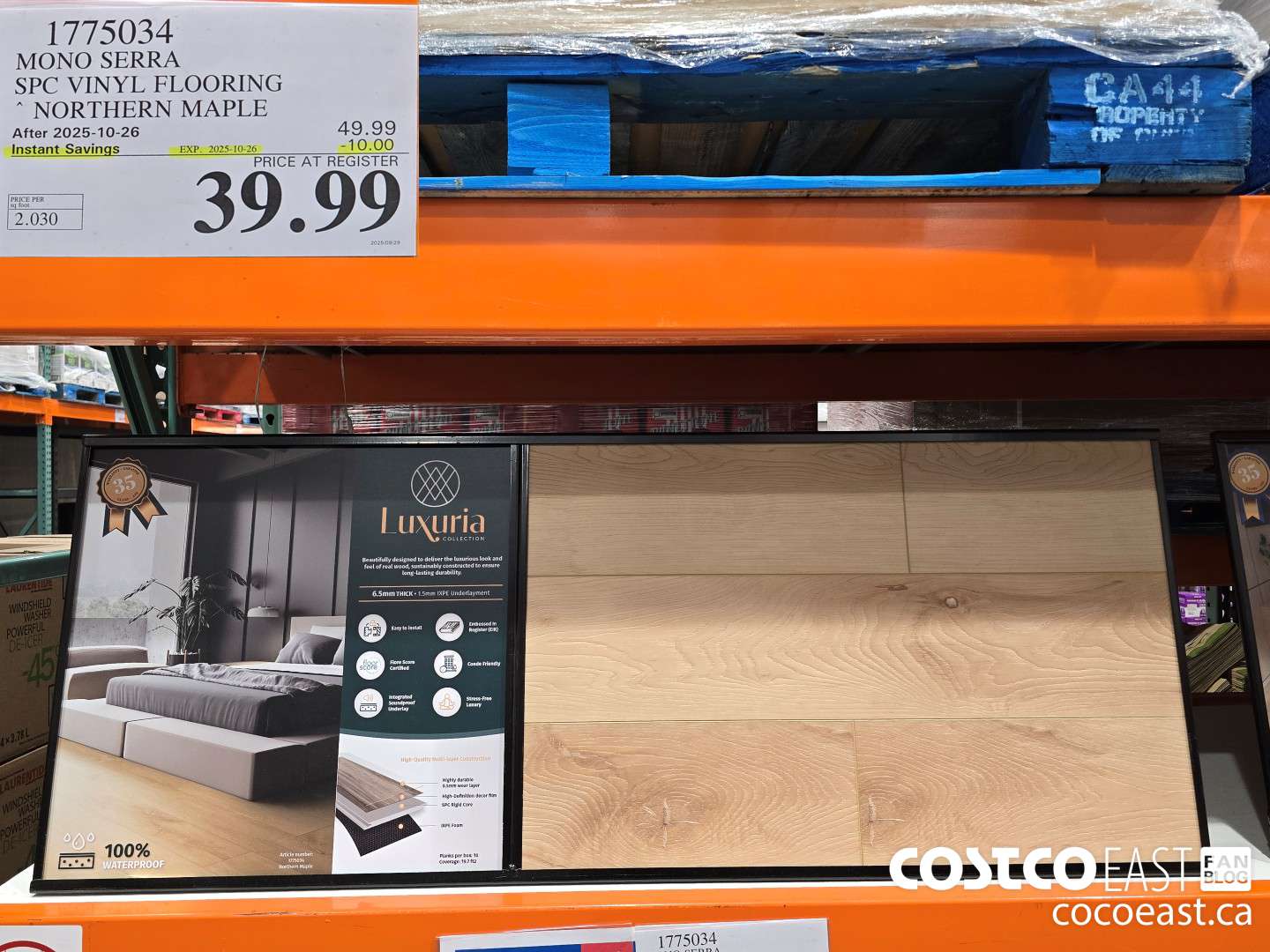 1775034 MONO SERRA SPC VINYL FLOORING NORTHERN MAPLE ($10.00 INSTANT SAVINGS EXPIRES ON 2025-10-26) $39.99