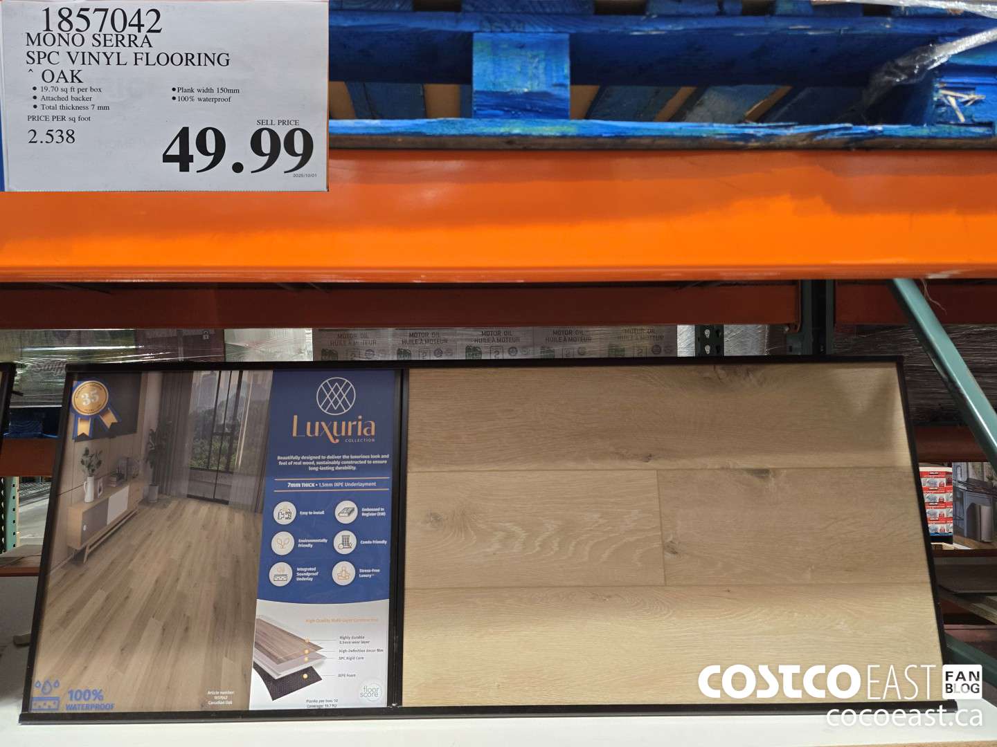 1857042 MONO SERRA SPC VINYL FLOORING OAK $49.99