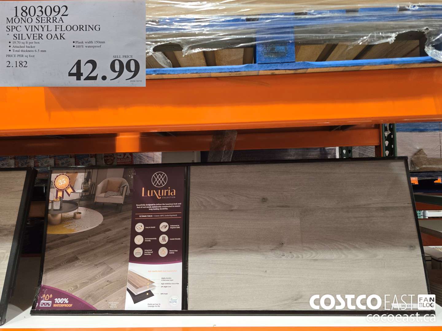 1803092 MONO SERRA SPC VINYL FLOORING SILVER OAK $42.99