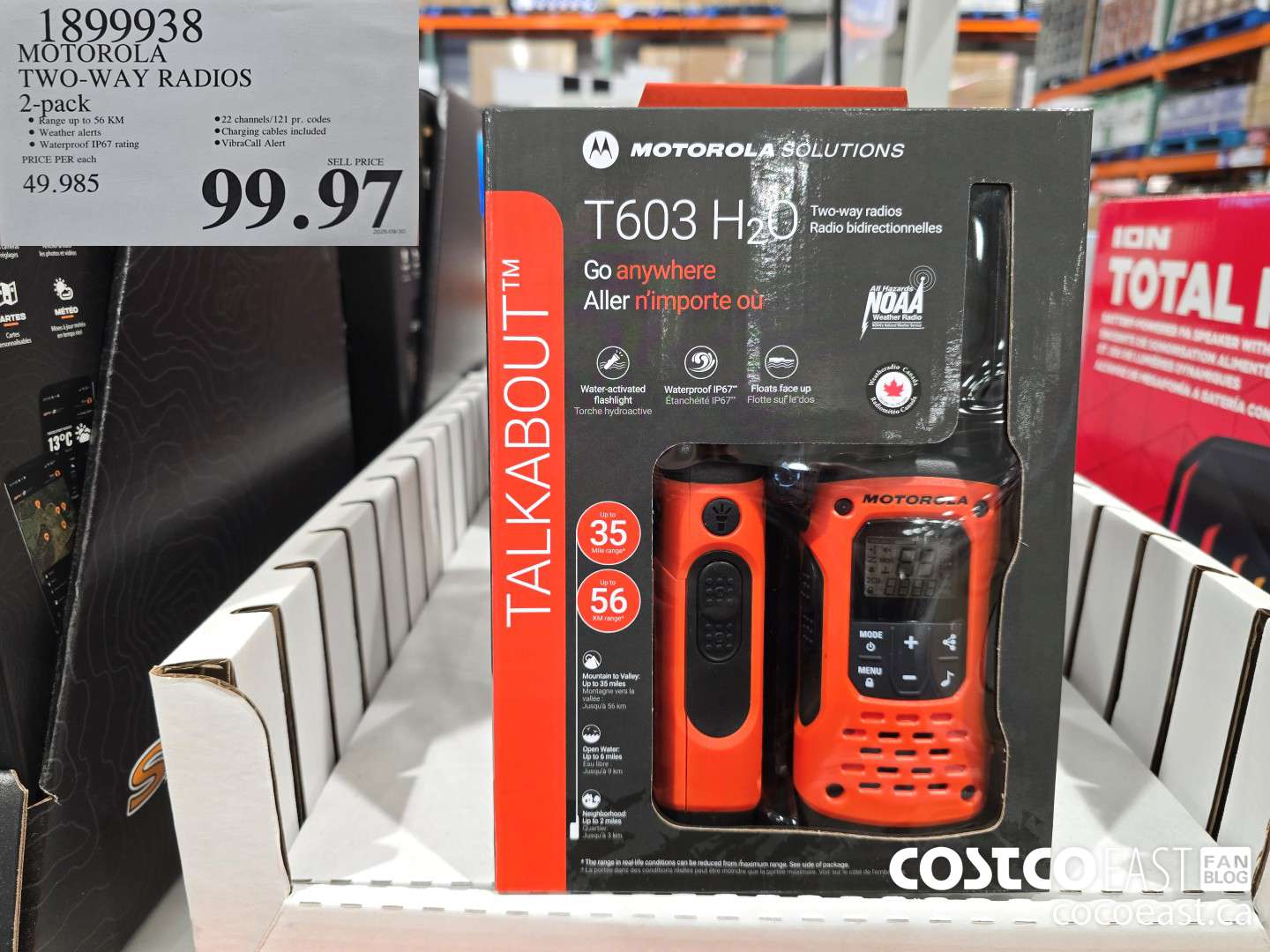 1899938 MOTOROLA TWO-WAY RADIOS 2-pack $99.97