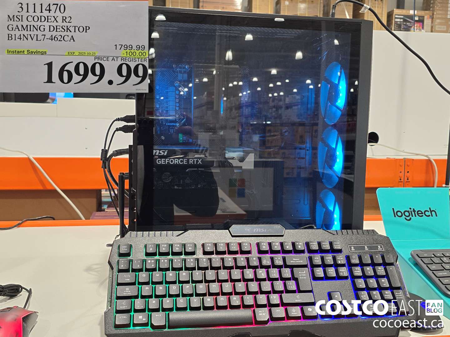 3111470 MSI CODEX R2 GAMING DESKTOP B14NVL7-462CA ($100.00 INSTANT SAVINGS EXPIRES ON 2025-10-23) $1699.99