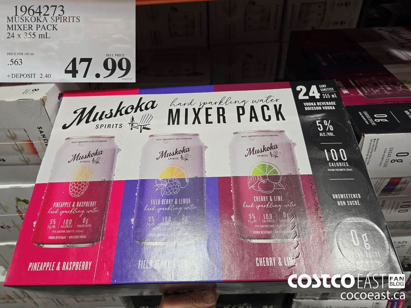 1964273 MUSKOKA SPIRITS MIXER PACK 24 X 355 ML $47.99