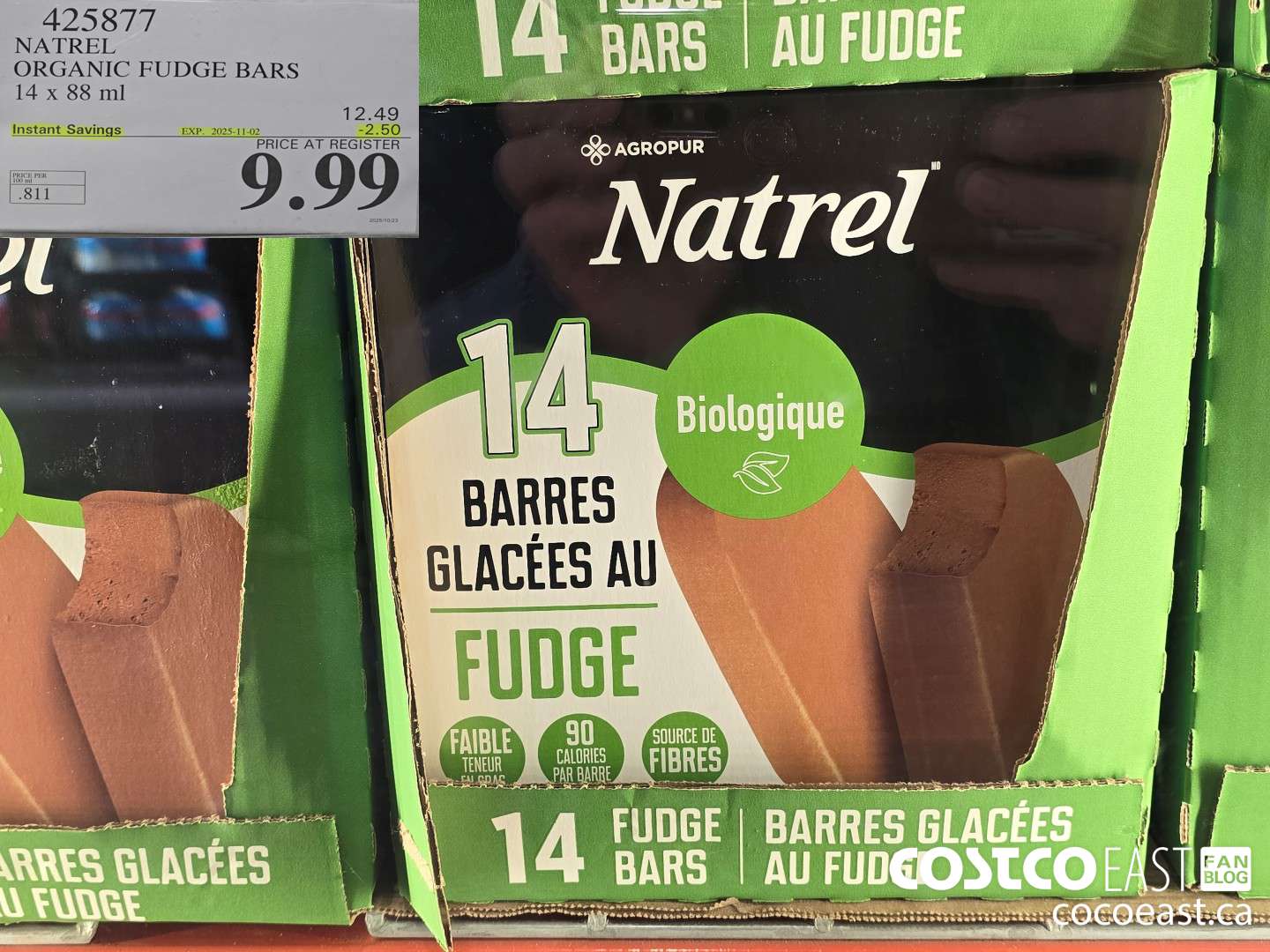 425877 NATREL ORGANIC FUDGE BARS 14 x 88 ML ($2.50 INSTANT SAVINGS EXPIRES ON 2025-11-02) $9.99