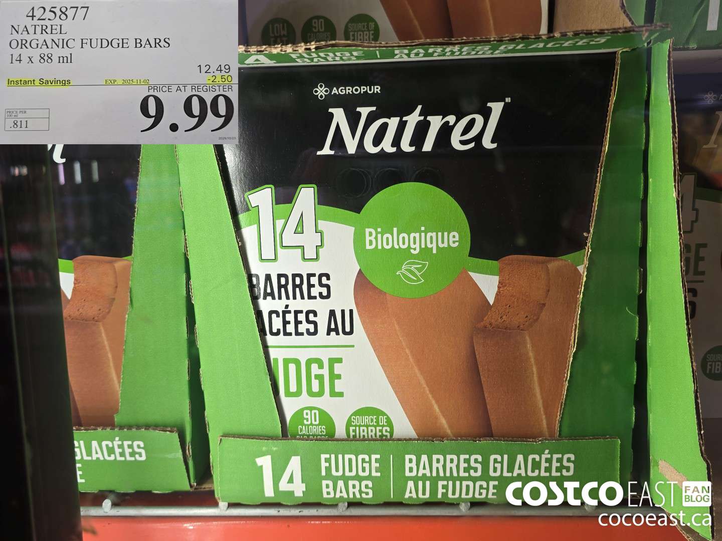 425877 NATREL ORGANIC FUDGE BARS 14 x 88 ML ($2.50 INSTANT SAVINGS EXPIRES ON 2025-11-02) $9.99