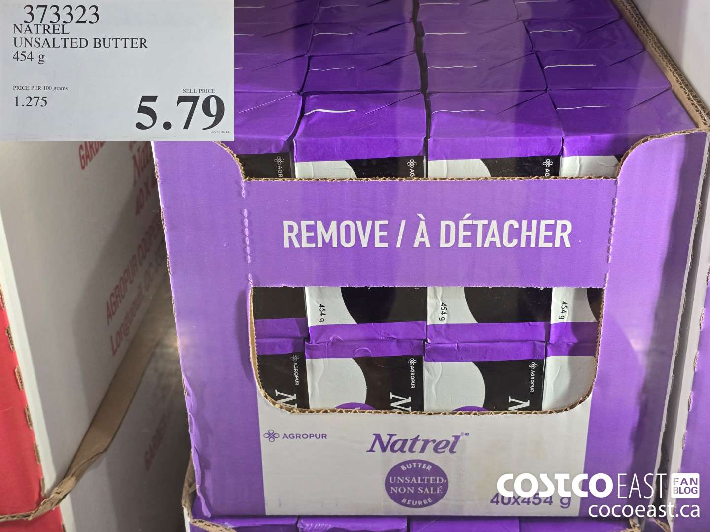 373323 NATREL UNSALTED BUTTER 454 G $5.79