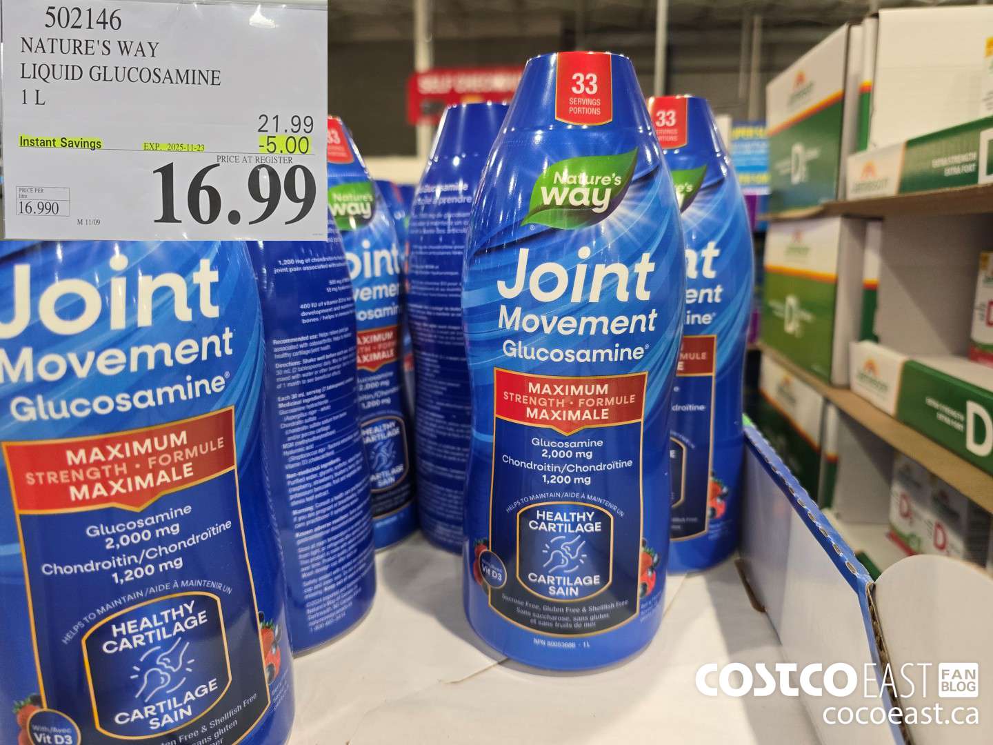 502146 NATURE'S WAY LIQUID GLUCOSAMINE 1L ($5.00 INSTANT SAVINGS EXPIRES ON 2025-11-23) $16.99