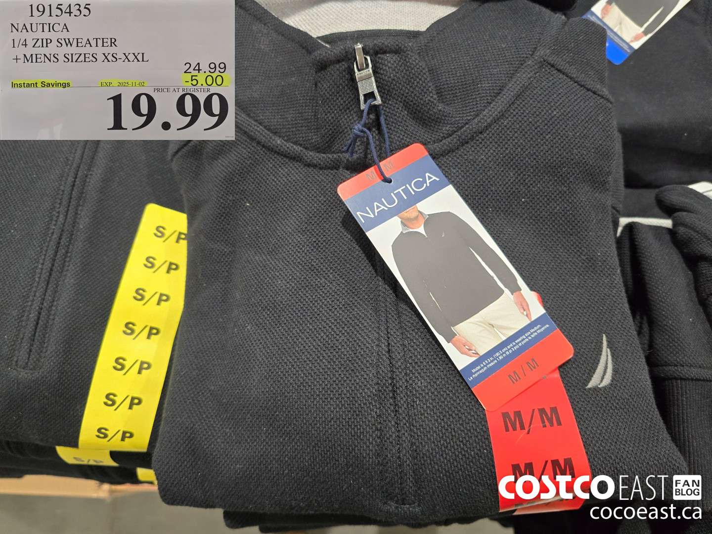 1915435 NAUTICA 1/4 ZIP SWEATER +MENS SIZES XS-XXL ($5.00 INSTANT SAVINGS EXPIRES ON 2025-11-02) $19.99