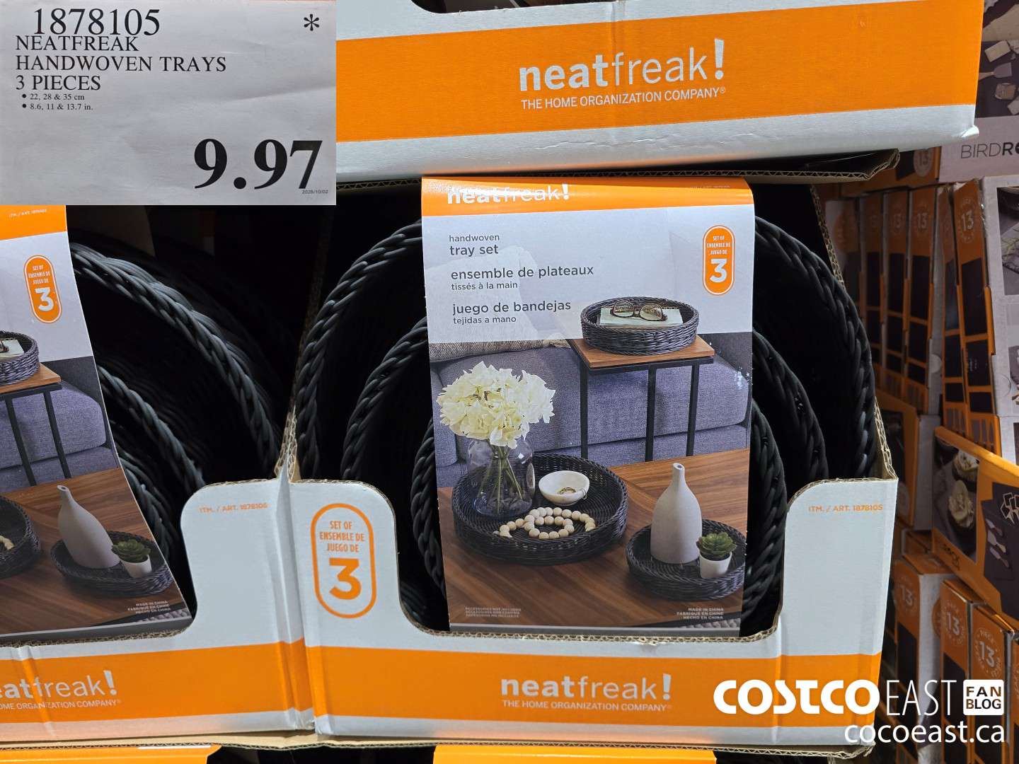 1878105 NEATEREAK HANDWOVEN TRAYS 3 PIECES $9.97