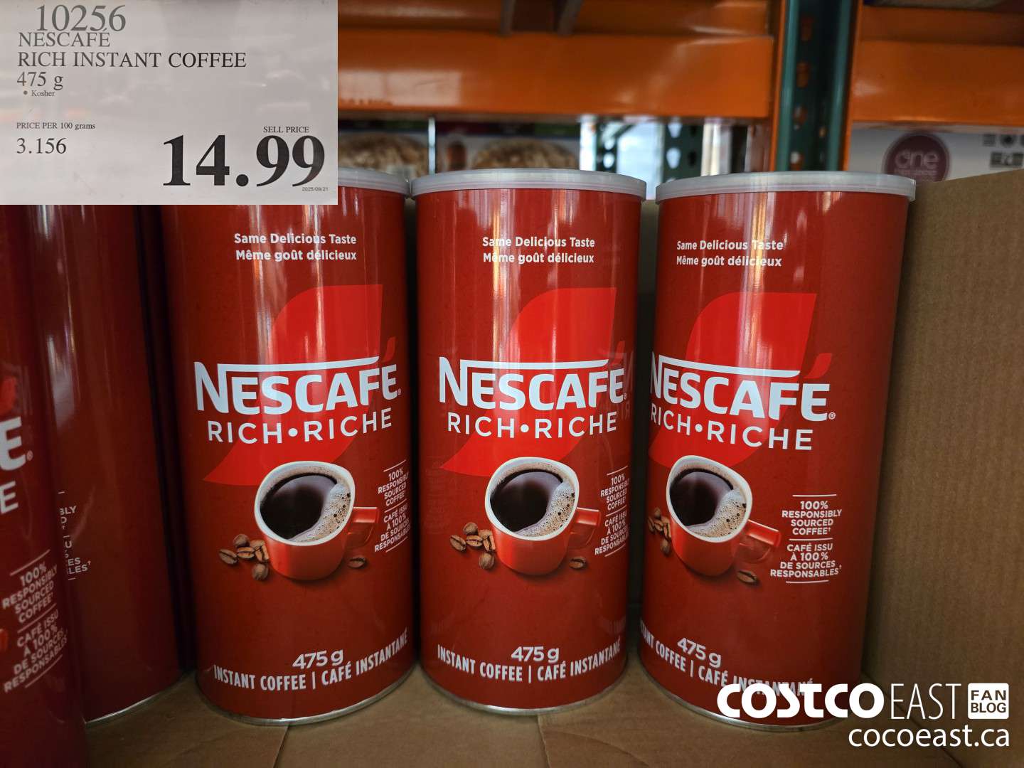 10256 NESCAFE RICH INSTANT COFFEE 475 G $14.99