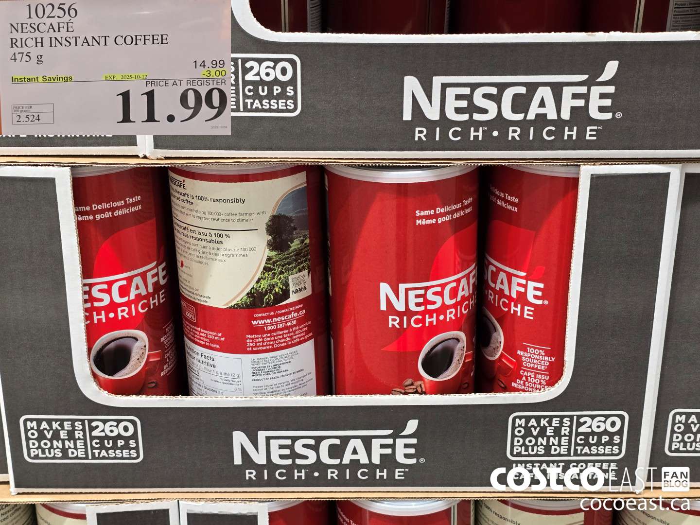 10256 NESCAFE RICH INSTANT COFFEE 475 G ($3.00 INSTANT SAVINGS EXPIRES ON 2025-10-12) $11.99