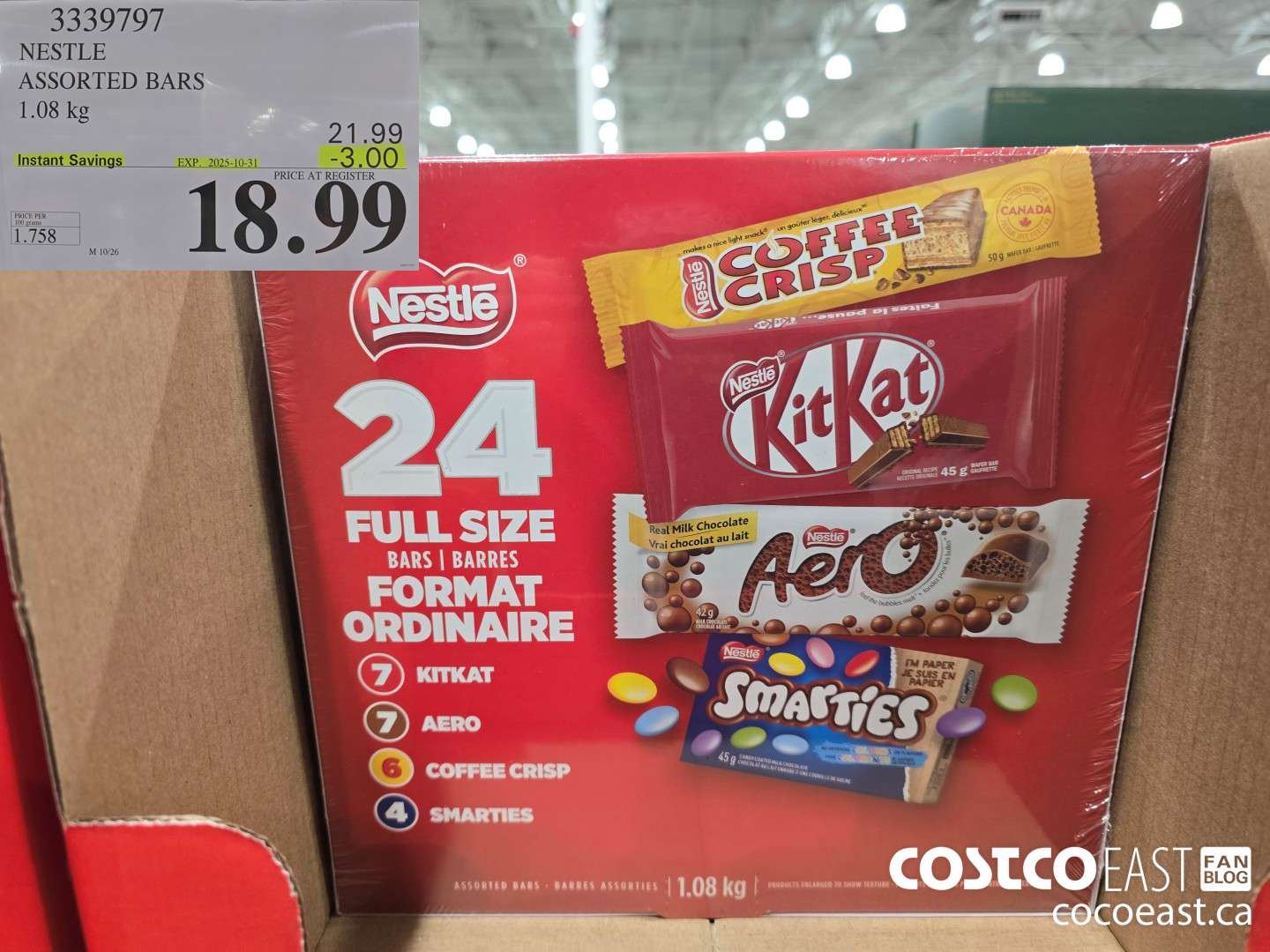 3339797 NESTLE ASSORTED BARS 1.08 KG ($2.00 INSTANT SAVINGS EXPIRES ON 2025-10-31) $19.99