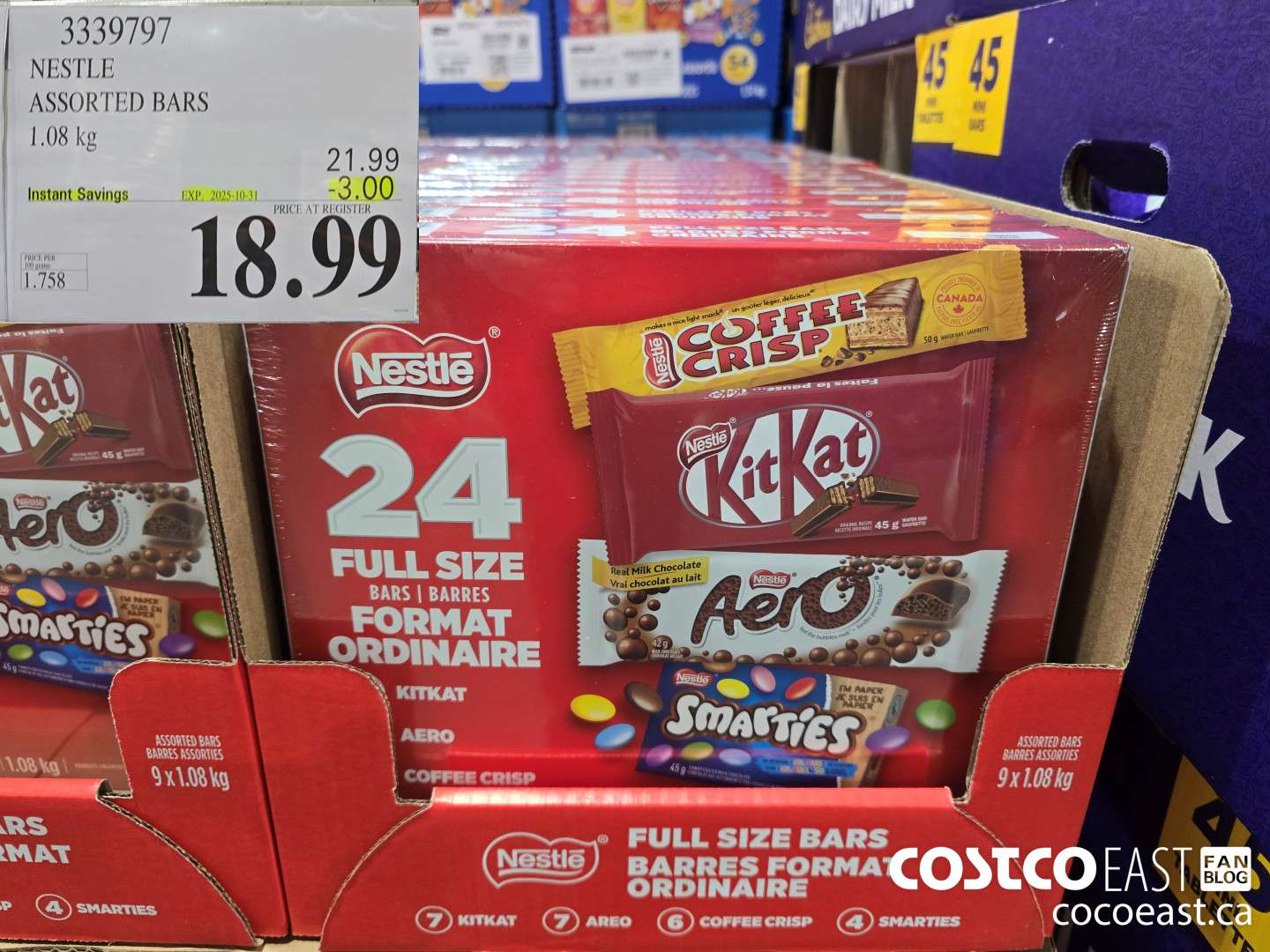 3339797 NESTLE ASSORTED BARS 1.08 KG ($3.00 INSTANT SAVINGS EXPIRES ON 2025-10-31) $18.99