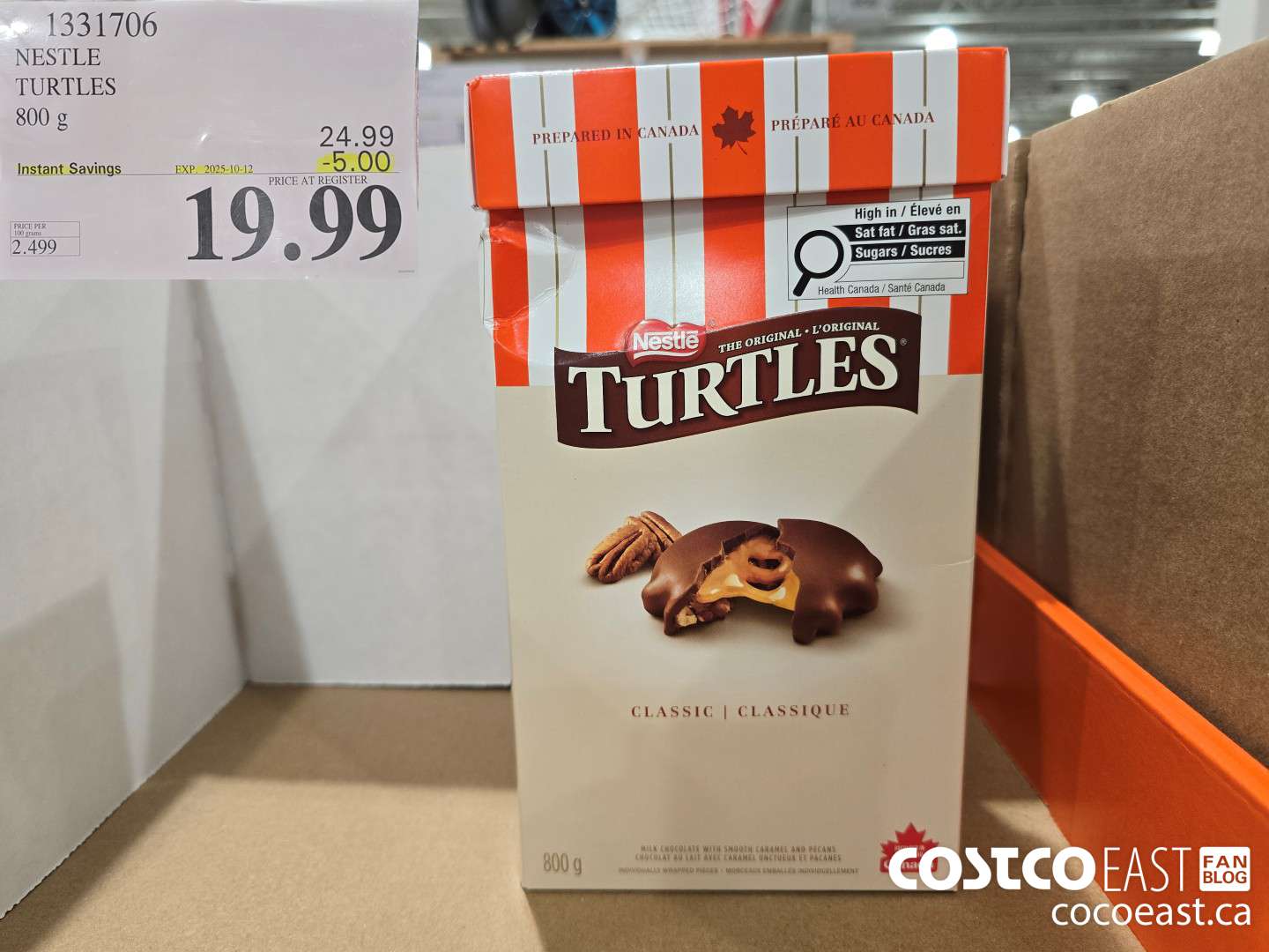 1331706 NESTLE TURTLES 800 g ($5.00 INSTANT SAVINGS EXPIRES ON 2025-10-12) $19.99