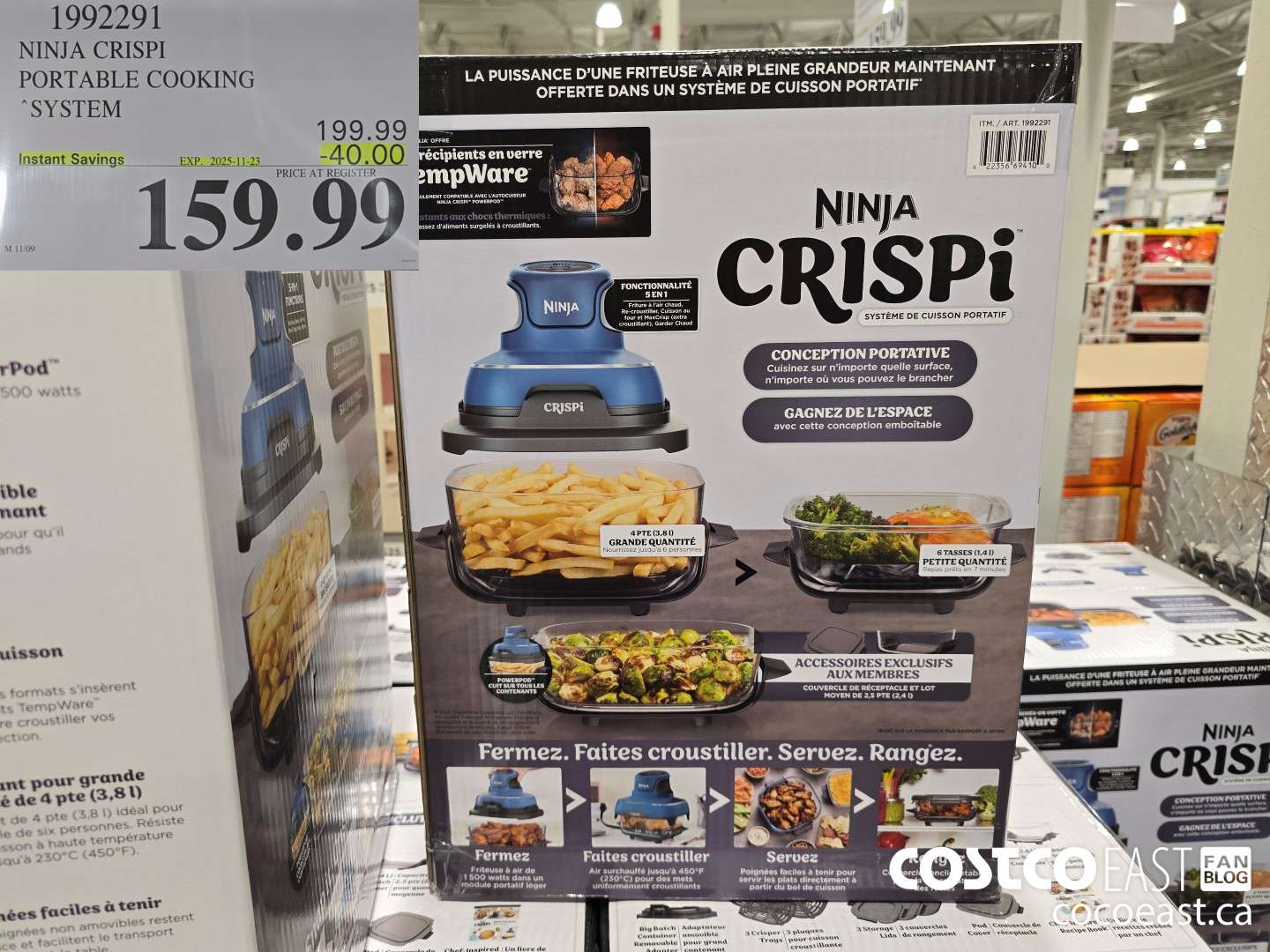 1992291 NINJA CRISPI PORTABLE COOKING SYSTEM ($40.00 INSTANT SAVINGS EXPIRES ON 2025-11-23) $159.99