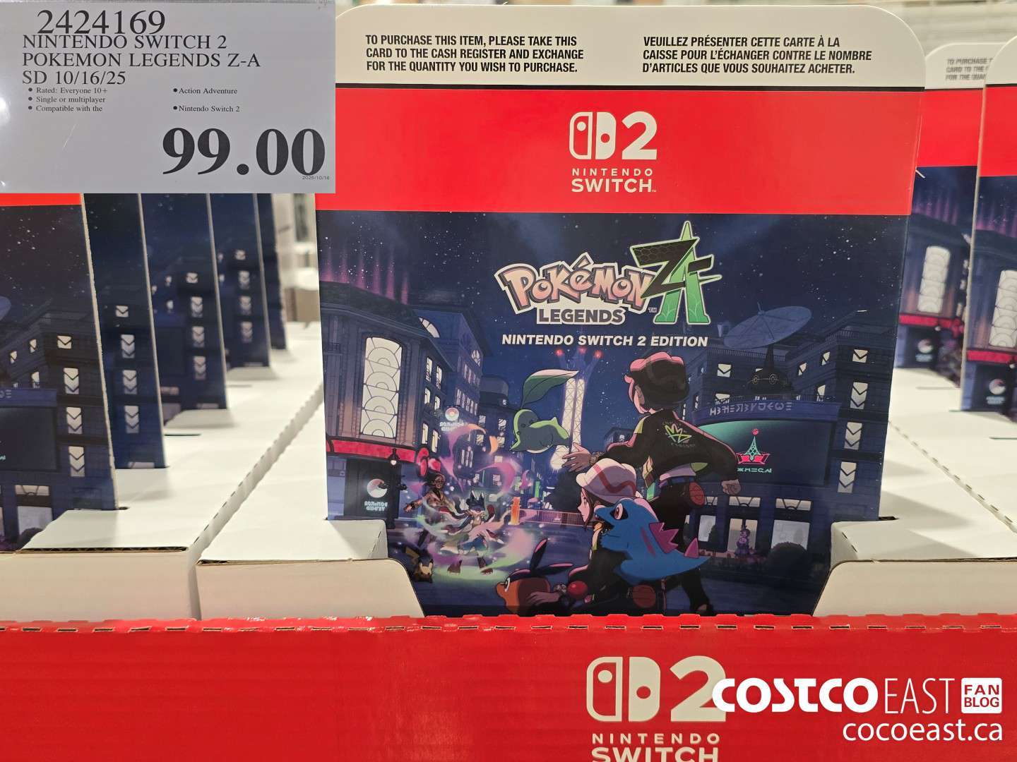 2424169 NINTENDO SWITCH 2 POKEMON LEGENDS Z-A SD 10/16/25 $99.00