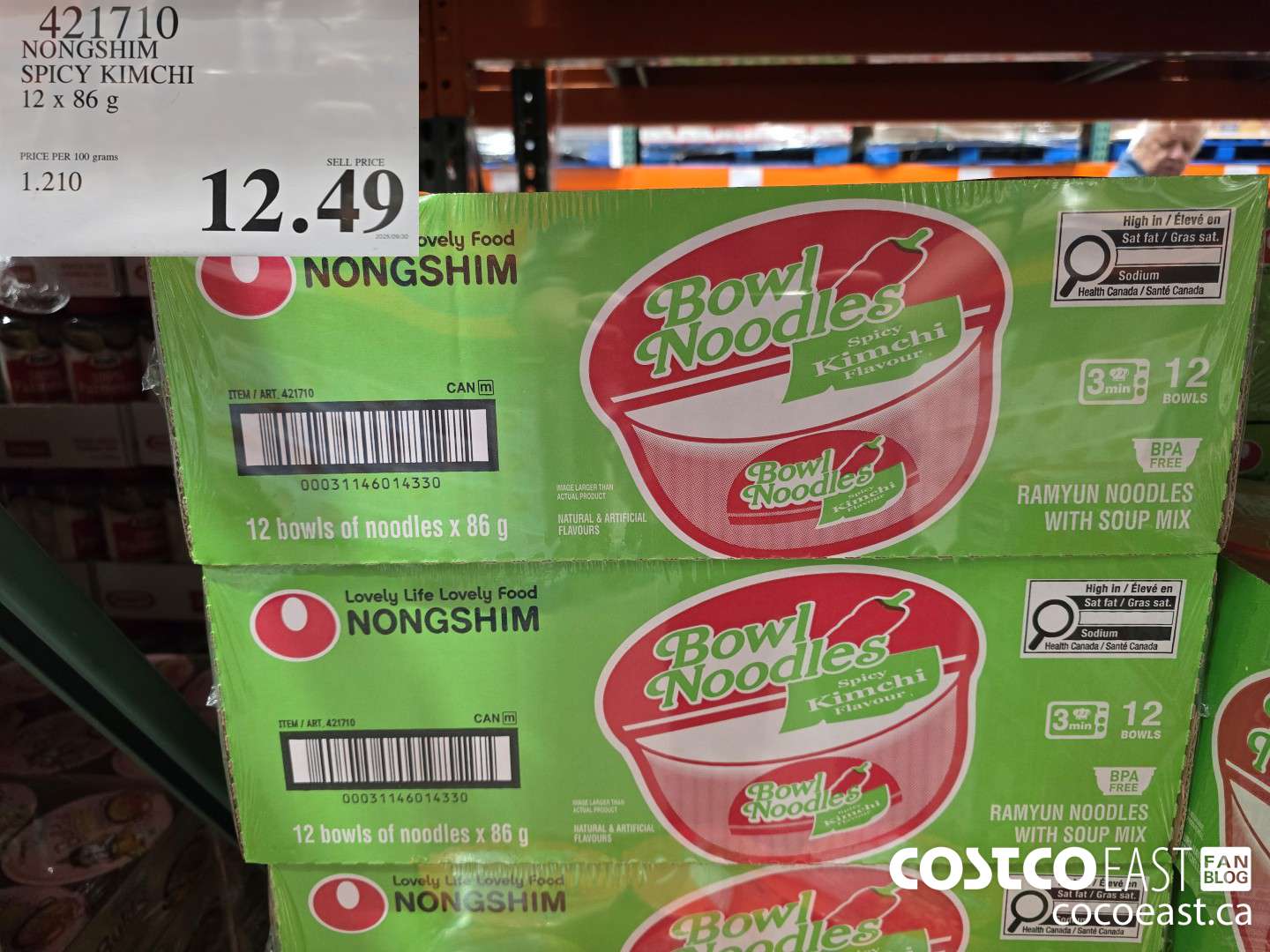 421710 NONGSHIM SPICY KIMCHI 12 X 86G $12.49