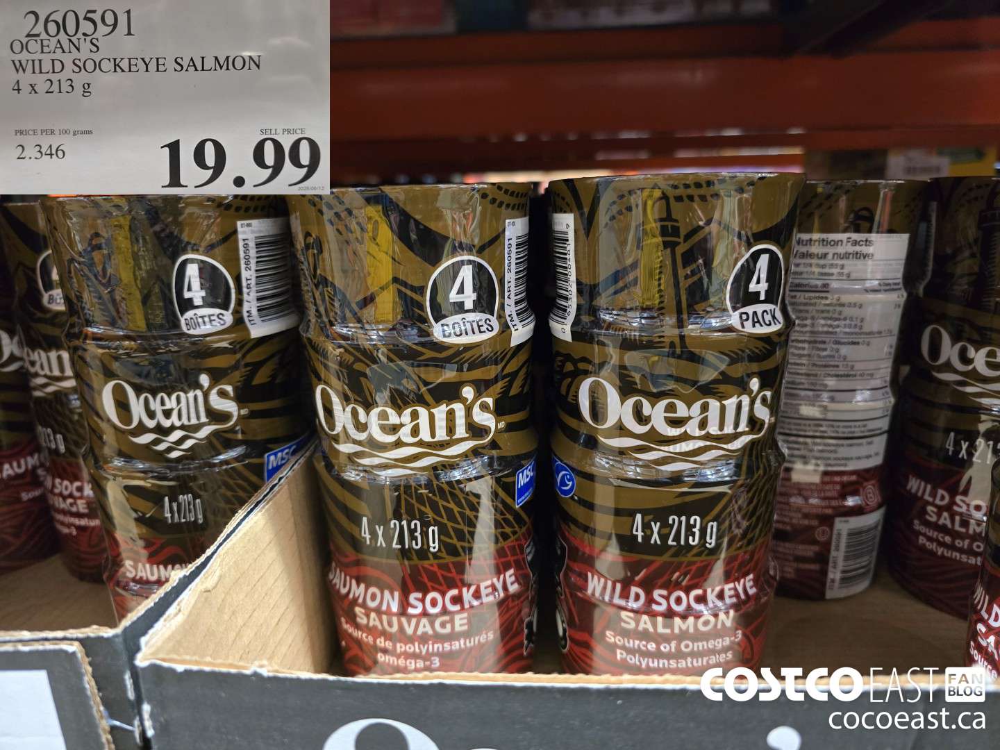 260591 OCEAN'S WILD SOCKEYE SALMON 4 x 213 G $19.99