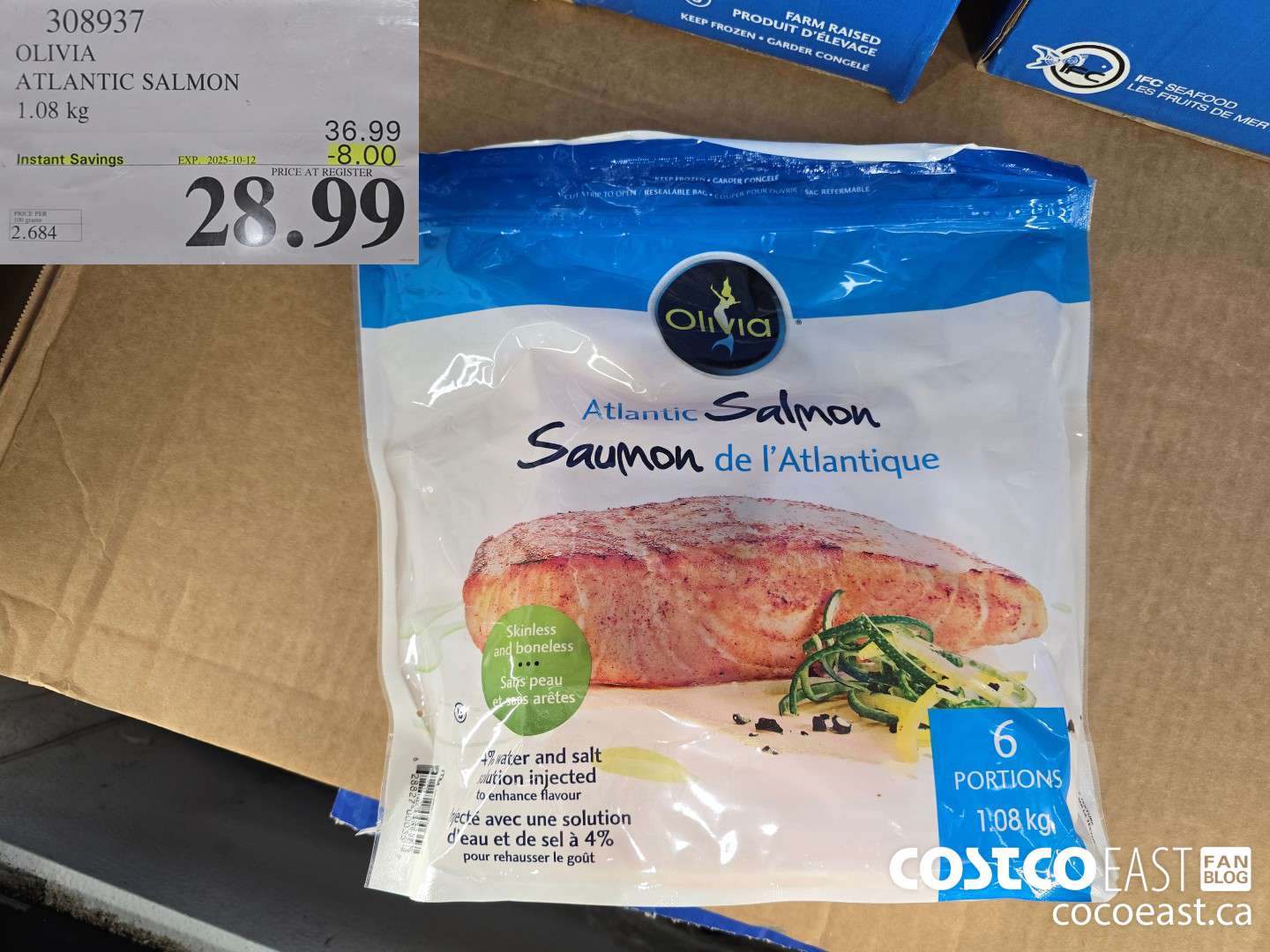 308937 OLIVIA ATLANTIC SALMON 1.08 kg ($8.00 INSTANT SAVINGS EXPIRES ON 2025-10-12) $28.99