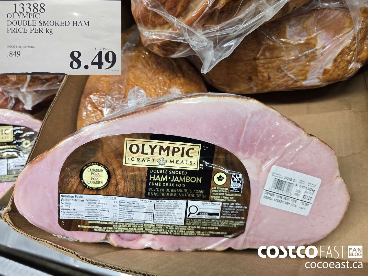 13388 OLYMPIC DOUBLE SMOKED HAM PRICE PER KG $8.49