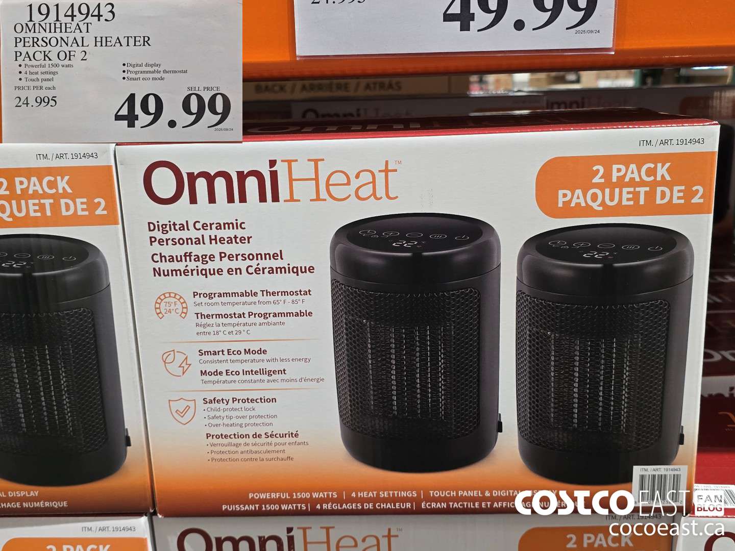1914943 OMNIHEAT PERSONAL HEATER PACK OF 2 $49.99