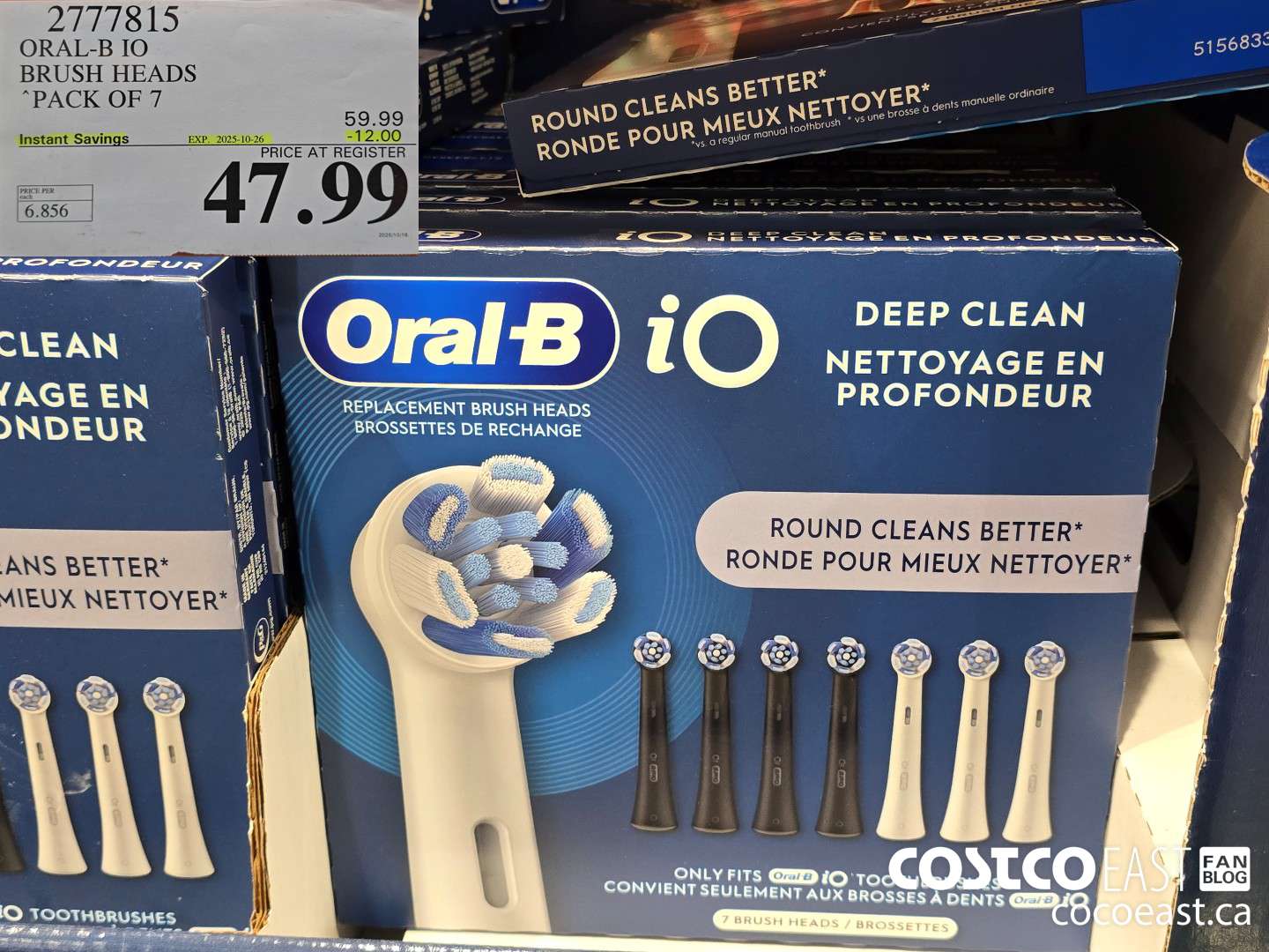 2777815 ORAL-B IO BRUSH HEADS “PACK OF 7 ($12.00 INSTANT SAVINGS EXPIRES ON 2025-10-26) $47.99